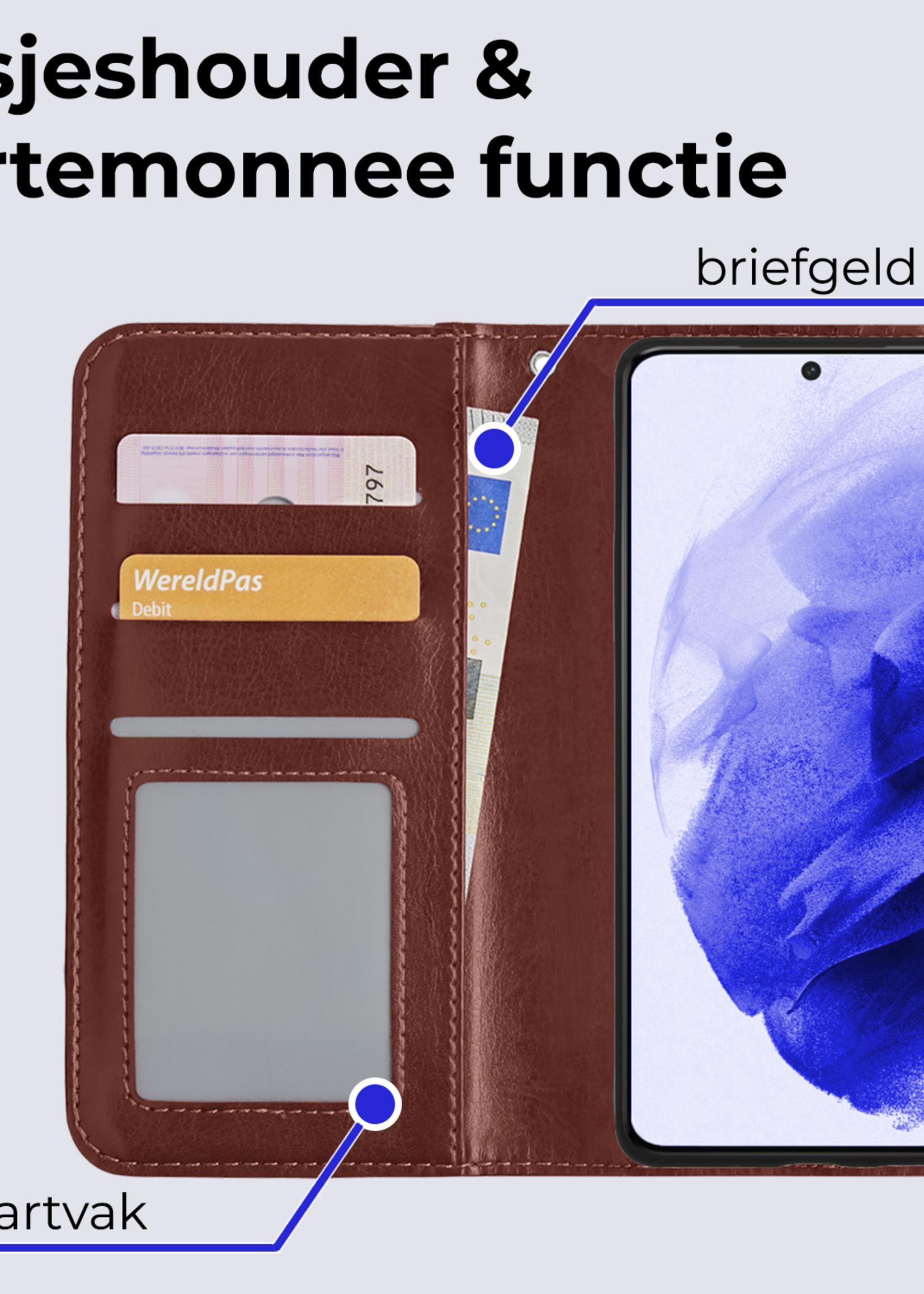 BTH Hoesje Geschikt voor <model> Hoesje Book Case Uitneembare 2-in-1 Hoes Met Screenprotector - Hoes Geschikt voor <model2> Hoes Wallet Case Pashouder Hoesje - <color>