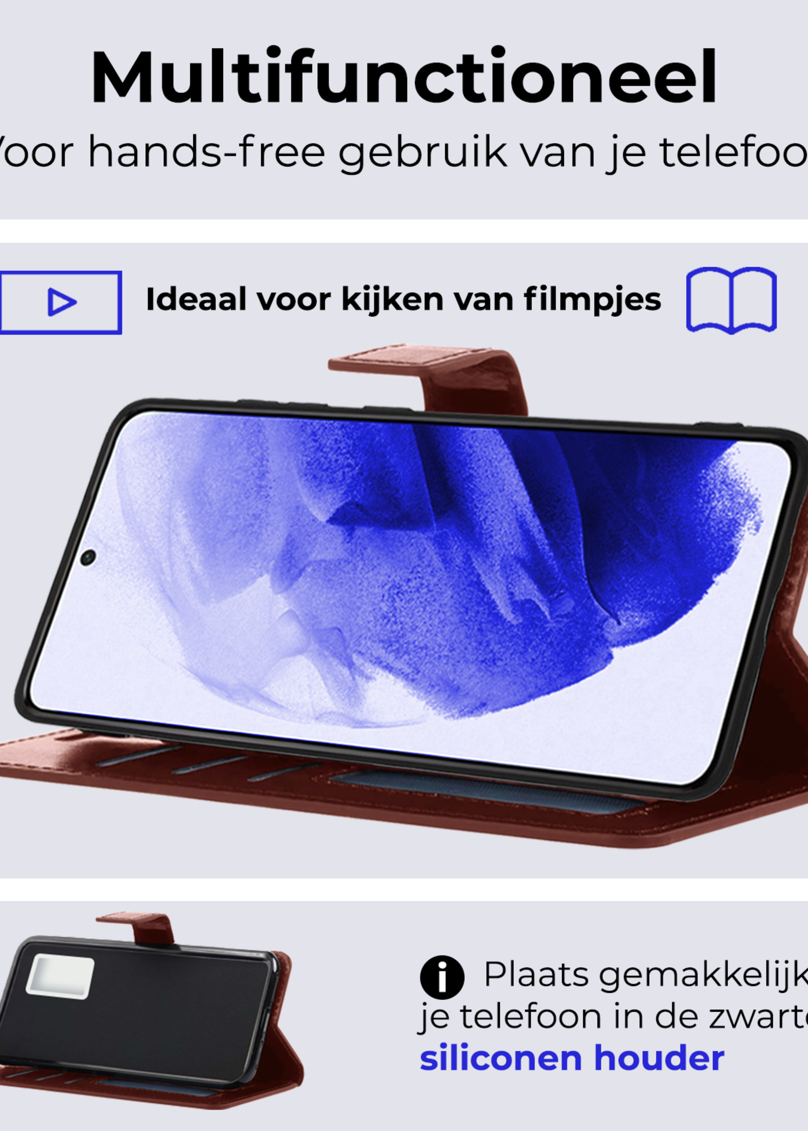 BTH Hoesje Geschikt voor <model> Hoesje Book Case Uitneembare 2-in-1 Hoes Met Screenprotector - Hoes Geschikt voor <model2> Hoes Wallet Case Pashouder Hoesje - <color>