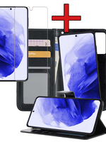 BTH BTH Samsung Galaxy S21 Plus Hoesje Bookcase Uitneembaar Met Screenprotector - Zwart