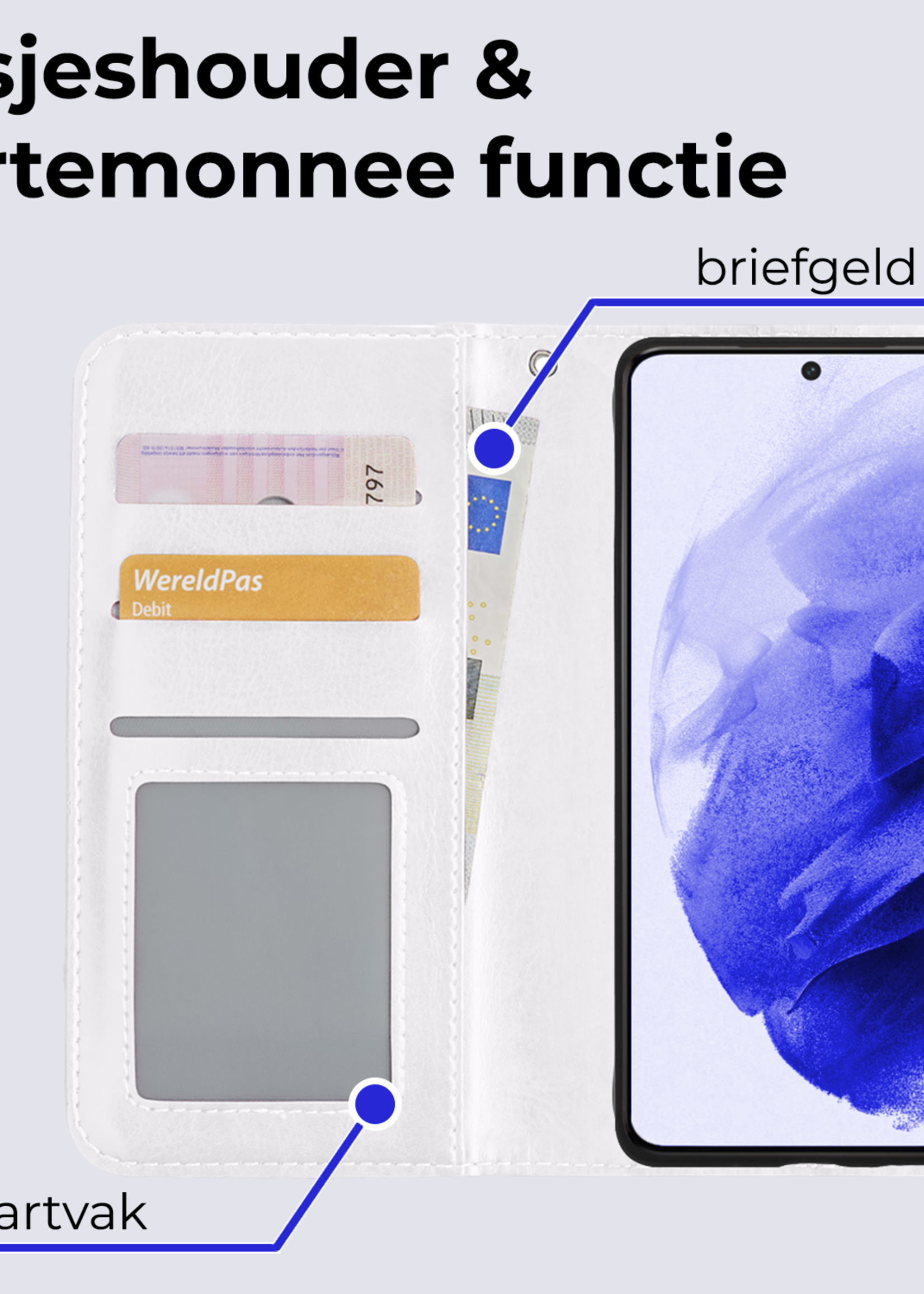 BTH Hoesje Geschikt voor <model> Hoesje Book Case Uitneembare 2-in-1 Hoes Met 2x Screenprotector - Hoes Geschikt voor <model2> Hoes Wallet Case Pashouder Hoesje - <color>