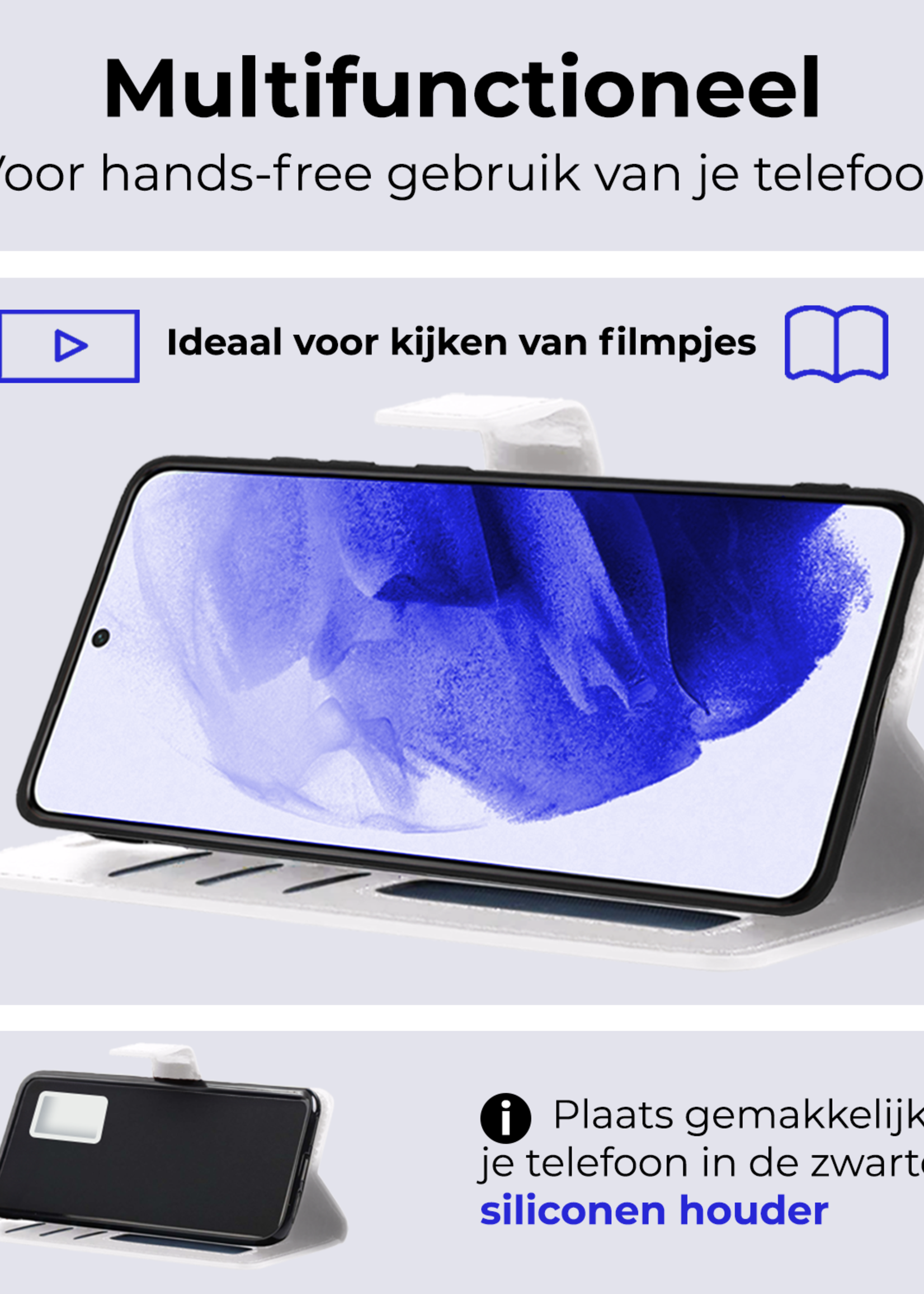 BTH Hoesje Geschikt voor <model> Hoesje Book Case Uitneembare 2-in-1 Hoes Met 2x Screenprotector - Hoes Geschikt voor <model2> Hoes Wallet Case Pashouder Hoesje - <color>