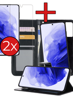 BTH BTH Samsung Galaxy S21 Plus Hoesje Bookcase Uitneembaar Met 2x Screenprotector - Zwart