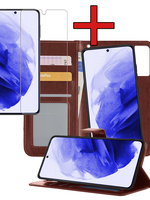 BTH BTH Samsung Galaxy S21 Ultra Hoesje Bookcase Uitneembaar Met Screenprotector - Bruin