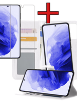 BTH BTH Samsung Galaxy S21 Ultra Hoesje Bookcase Uitneembaar Met Screenprotector - Wit