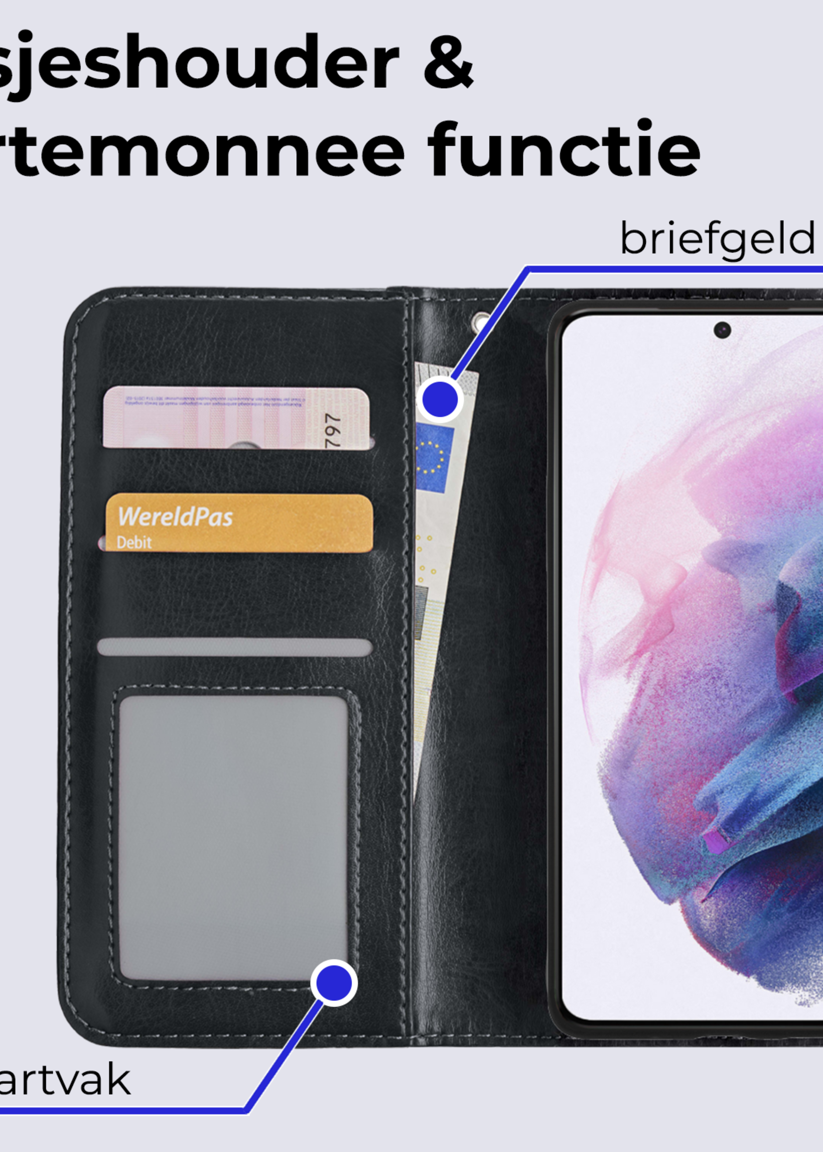 BTH Hoesje Geschikt voor <model> Hoesje Book Case Uitneembare 2-in-1 Hoes Met Screenprotector - Hoes Geschikt voor <model2> Hoes Wallet Case Pashouder Hoesje - <color>