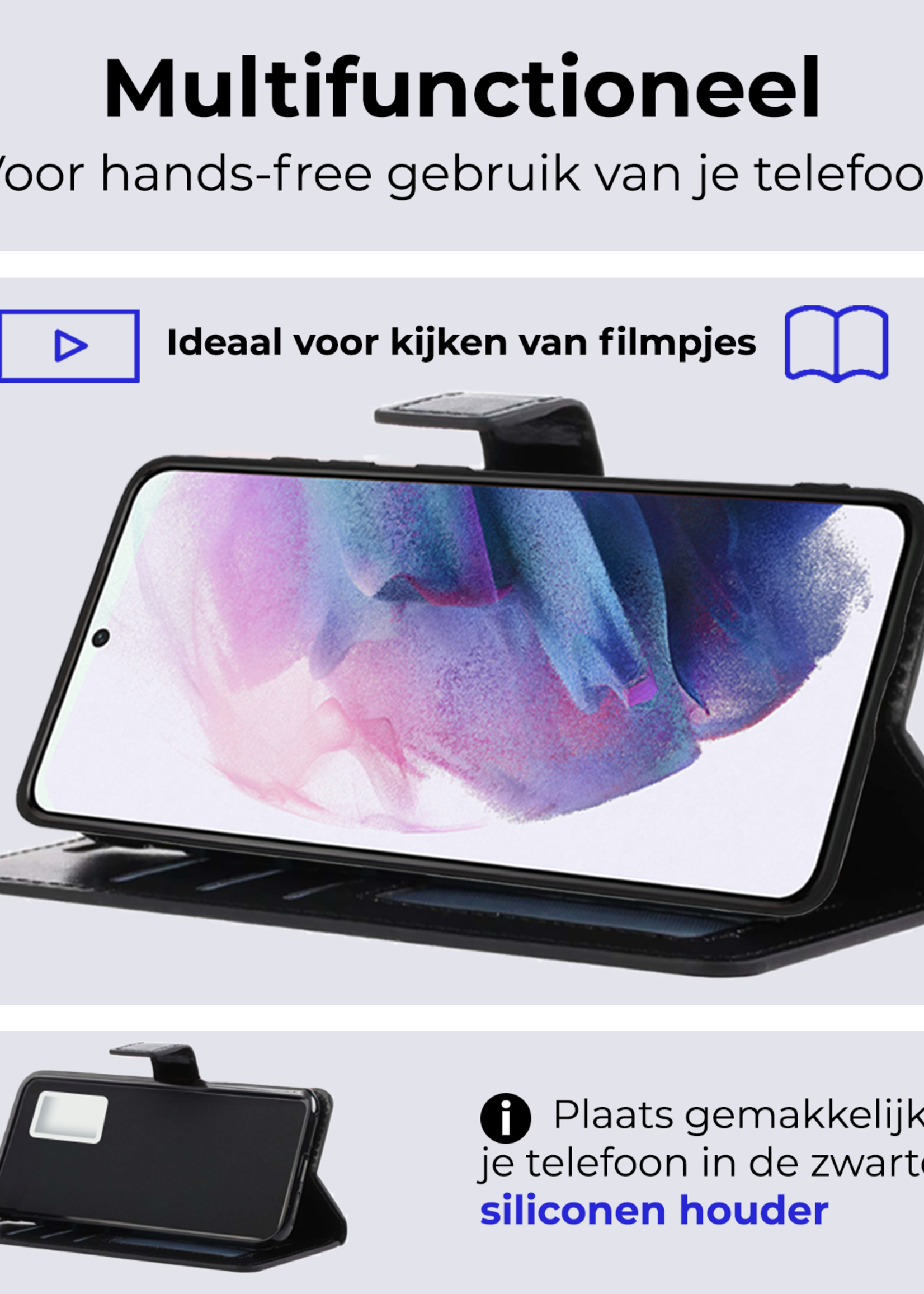 BTH Hoesje Geschikt voor <model> Hoesje Book Case Uitneembare 2-in-1 Hoes Met Screenprotector - Hoes Geschikt voor <model2> Hoes Wallet Case Pashouder Hoesje - <color>