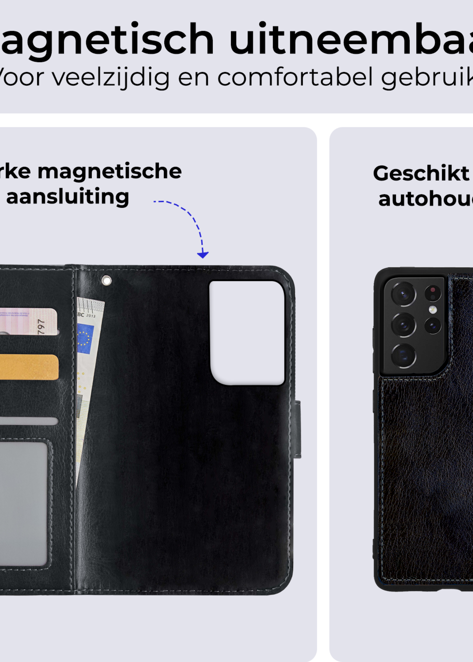 BTH Hoesje Geschikt voor <model> Hoesje Book Case Uitneembare 2-in-1 Hoes Met Screenprotector - Hoes Geschikt voor <model2> Hoes Wallet Case Pashouder Hoesje - <color>