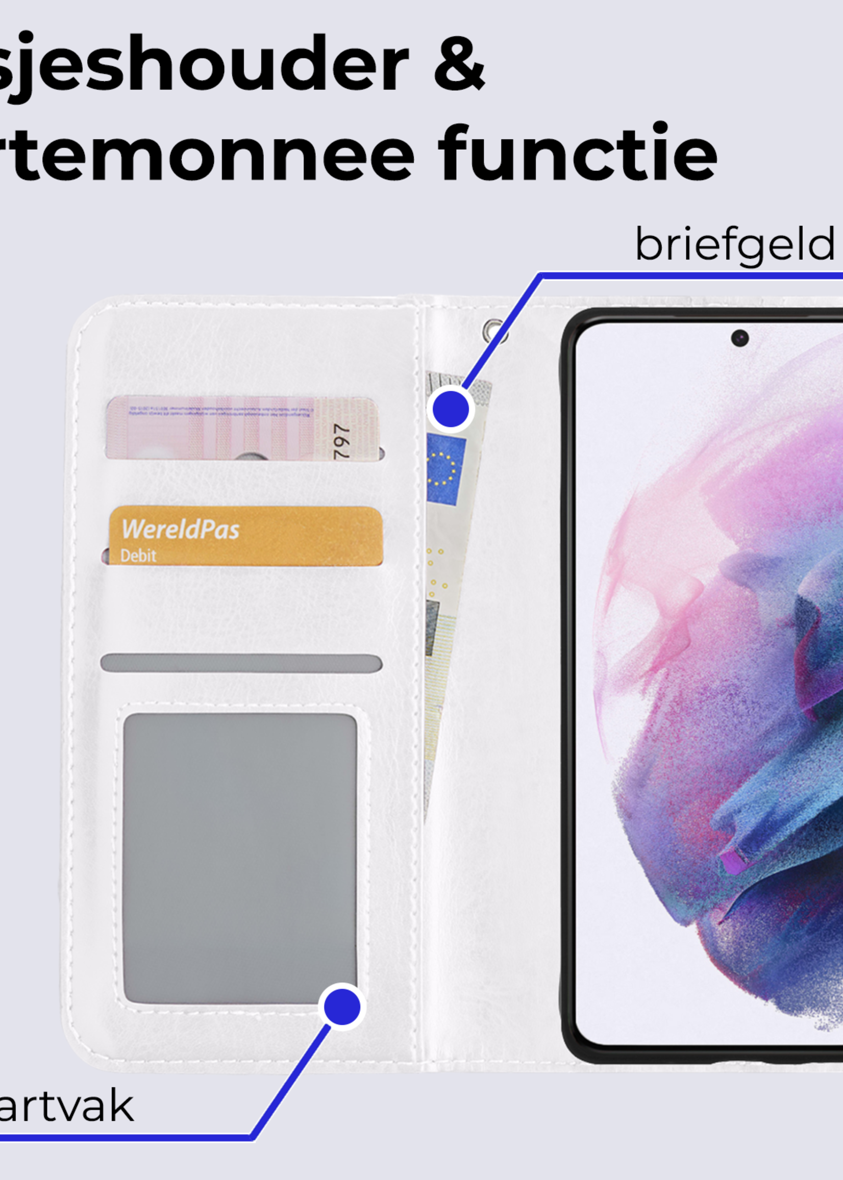 BTH Hoesje Geschikt voor <model> Hoesje Book Case Uitneembare 2-in-1 Hoes Met 2x Screenprotector - Hoes Geschikt voor <model2> Hoes Wallet Case Pashouder Hoesje - <color>