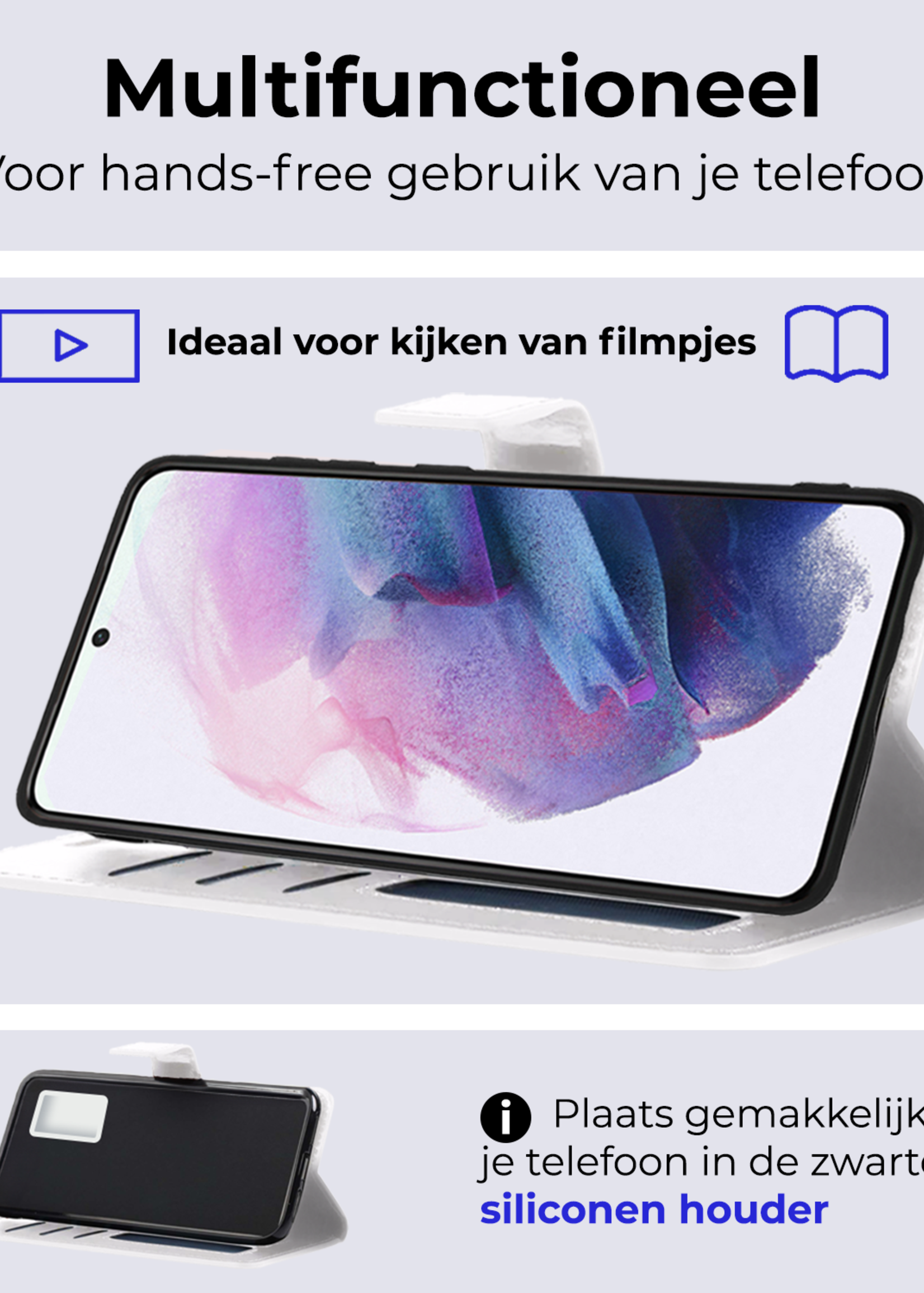 BTH Hoesje Geschikt voor <model> Hoesje Book Case Uitneembare 2-in-1 Hoes Met 2x Screenprotector - Hoes Geschikt voor <model2> Hoes Wallet Case Pashouder Hoesje - <color>