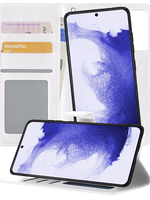 BTH BTH Samsung Galaxy S22 Hoesje Bookcase Uitneembaar - Wit