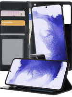 BTH BTH Samsung Galaxy S22 Hoesje Bookcase Uitneembaar - Zwart