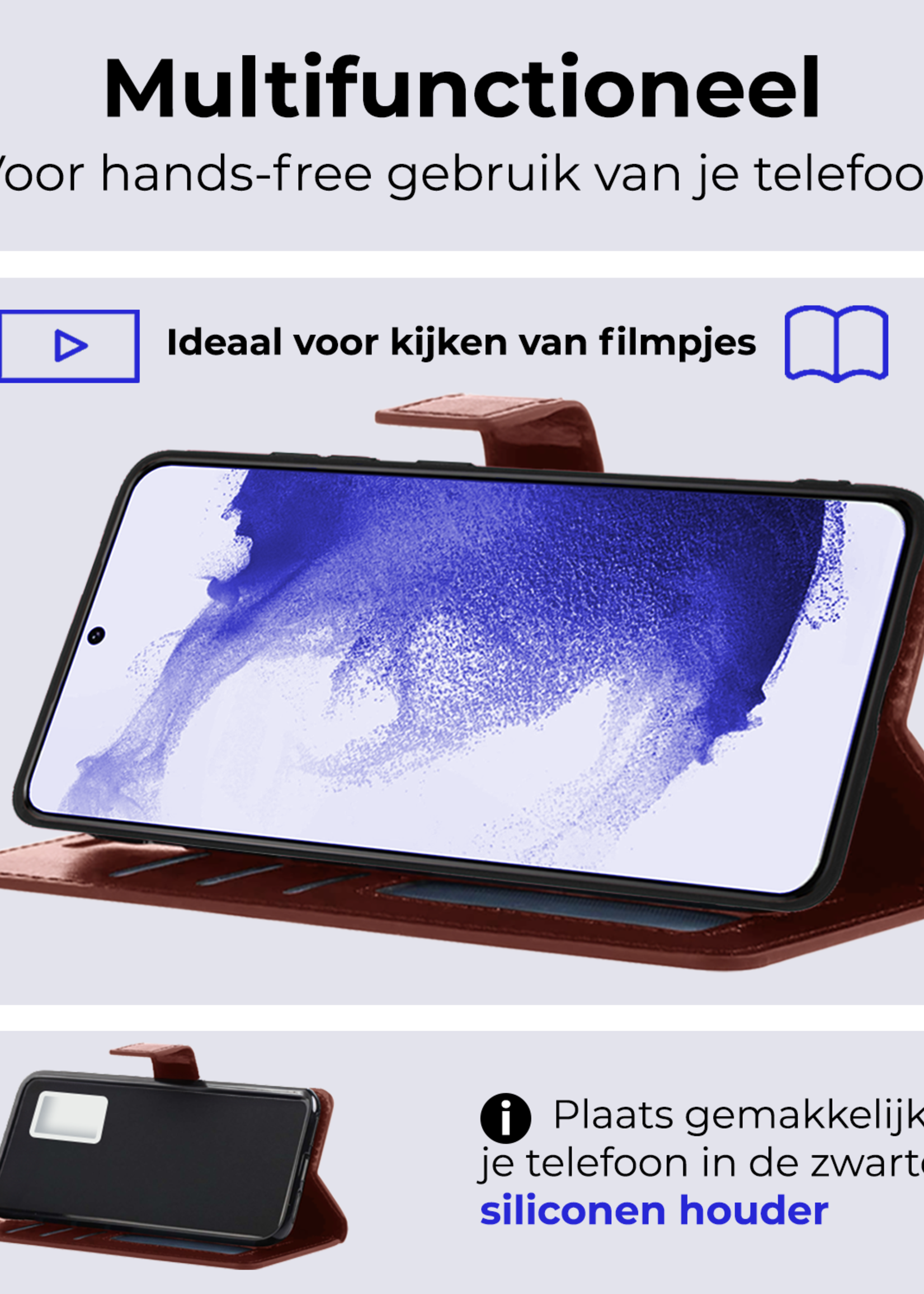 BTH Hoesje Geschikt voor <model> Hoesje Book Case Uitneembare 2-in-1 Hoes Met Screenprotector - Hoes Geschikt voor <model2> Hoes Wallet Case Pashouder Hoesje - <color>