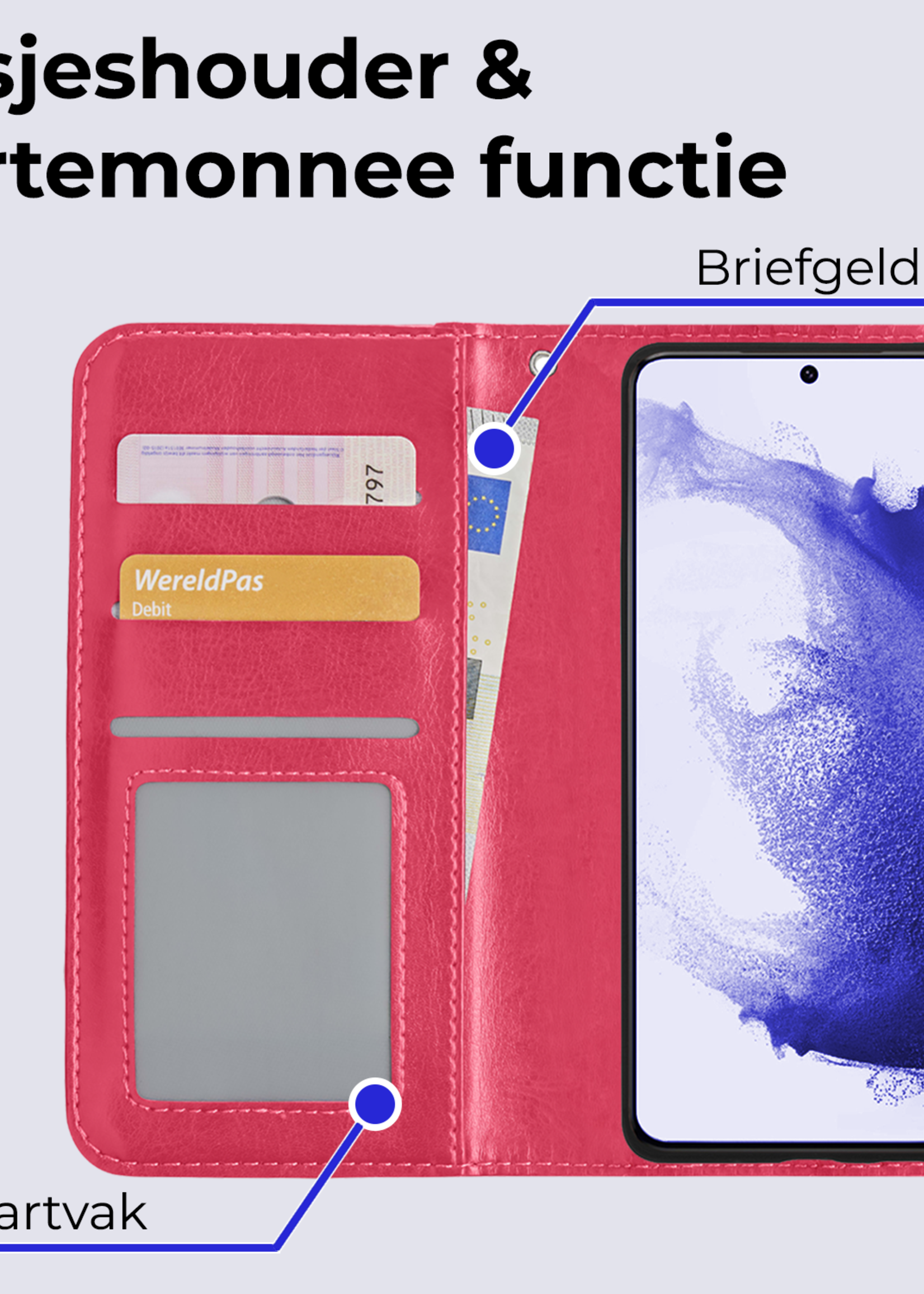 BTH Hoesje Geschikt voor <model> Hoesje Book Case Uitneembare 2-in-1 Hoes Met Screenprotector - Hoes Geschikt voor <model2> Hoes Wallet Case Pashouder Hoesje - <color>