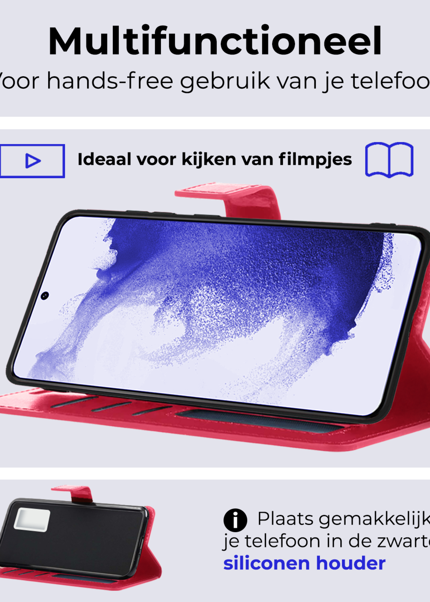 BTH Hoesje Geschikt voor <model> Hoesje Book Case Uitneembare 2-in-1 Hoes Met Screenprotector - Hoes Geschikt voor <model2> Hoes Wallet Case Pashouder Hoesje - <color>