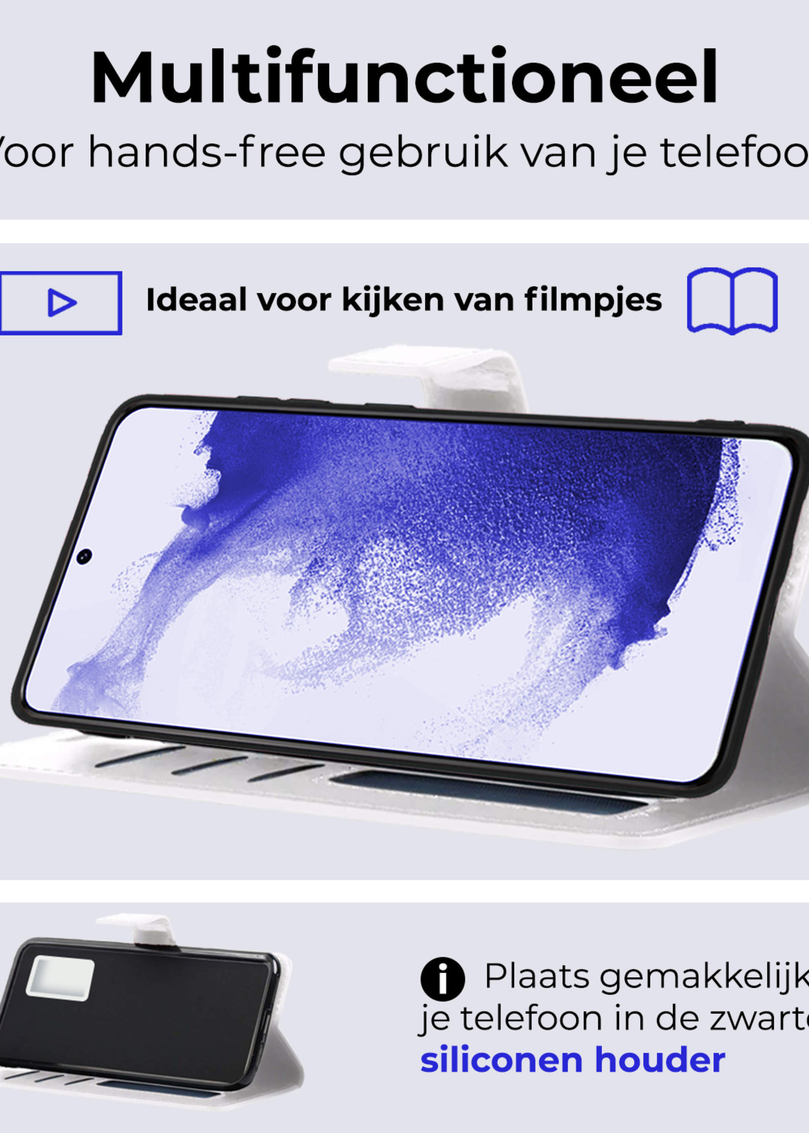 BTH Hoesje Geschikt voor <model> Hoesje Book Case Uitneembare 2-in-1 Hoes Met Screenprotector - Hoes Geschikt voor <model2> Hoes Wallet Case Pashouder Hoesje - <color>