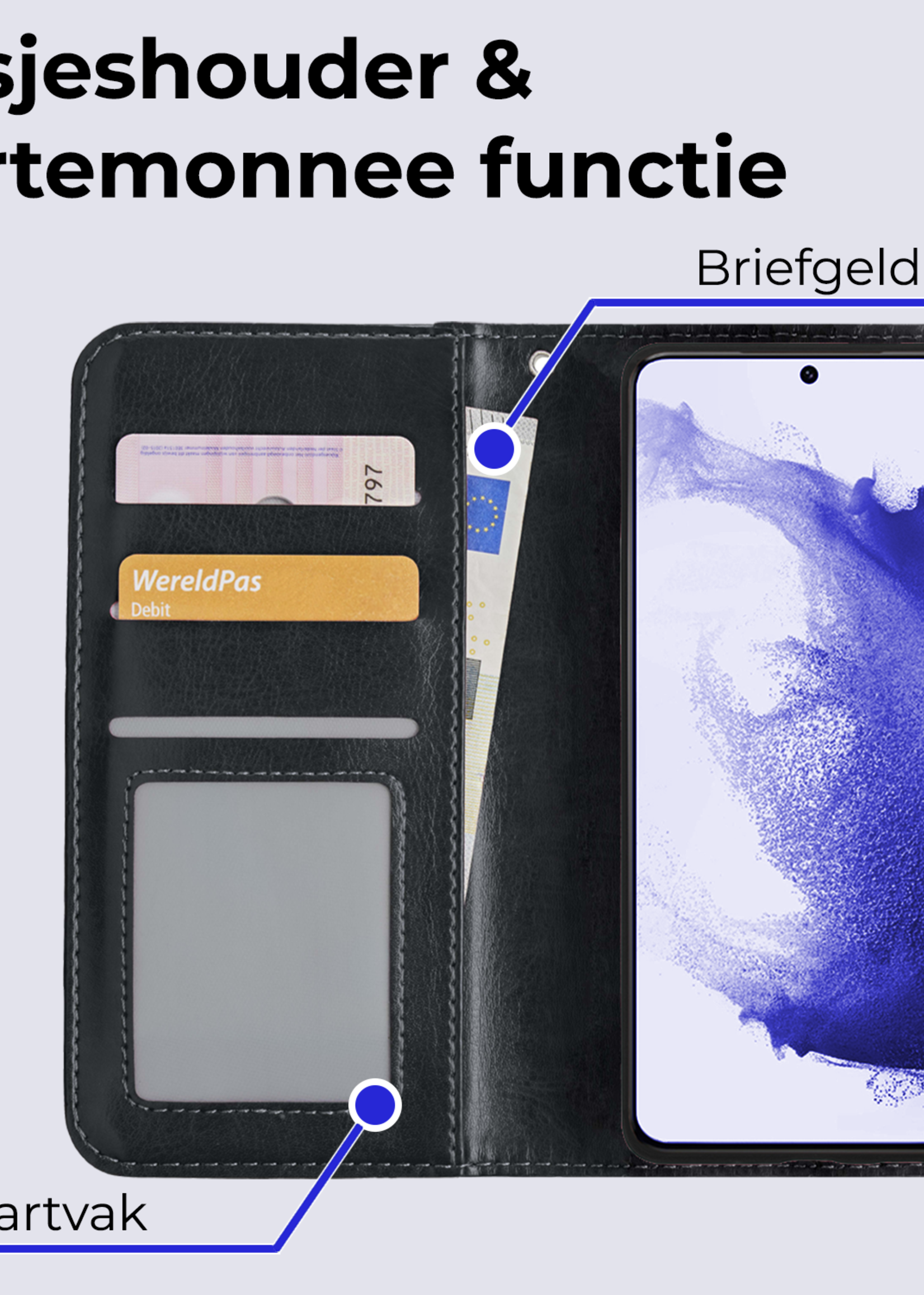 BTH Hoesje Geschikt voor <model> Hoesje Book Case Uitneembare 2-in-1 Hoes Met 2x Screenprotector - Hoes Geschikt voor <model2> Hoes Wallet Case Pashouder Hoesje - <color>