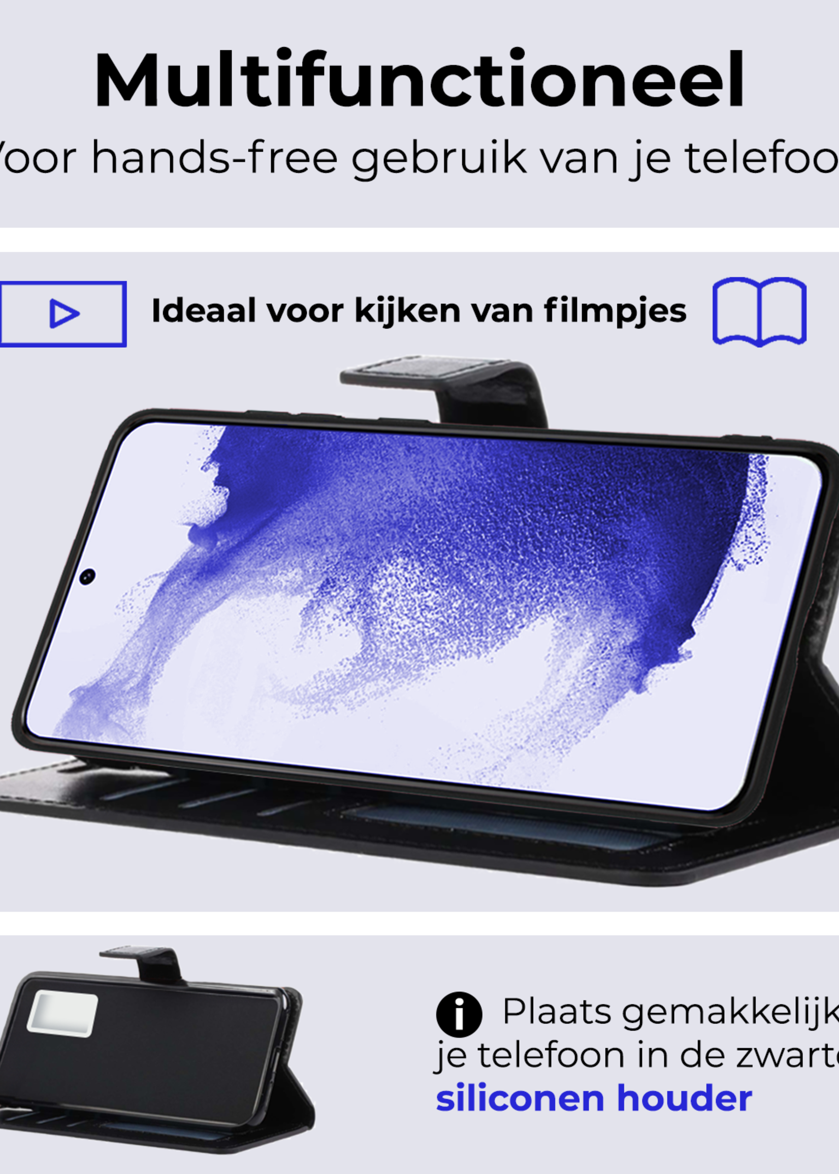 BTH Hoesje Geschikt voor <model> Hoesje Book Case Uitneembare 2-in-1 Hoes Met 2x Screenprotector - Hoes Geschikt voor <model2> Hoes Wallet Case Pashouder Hoesje - <color>