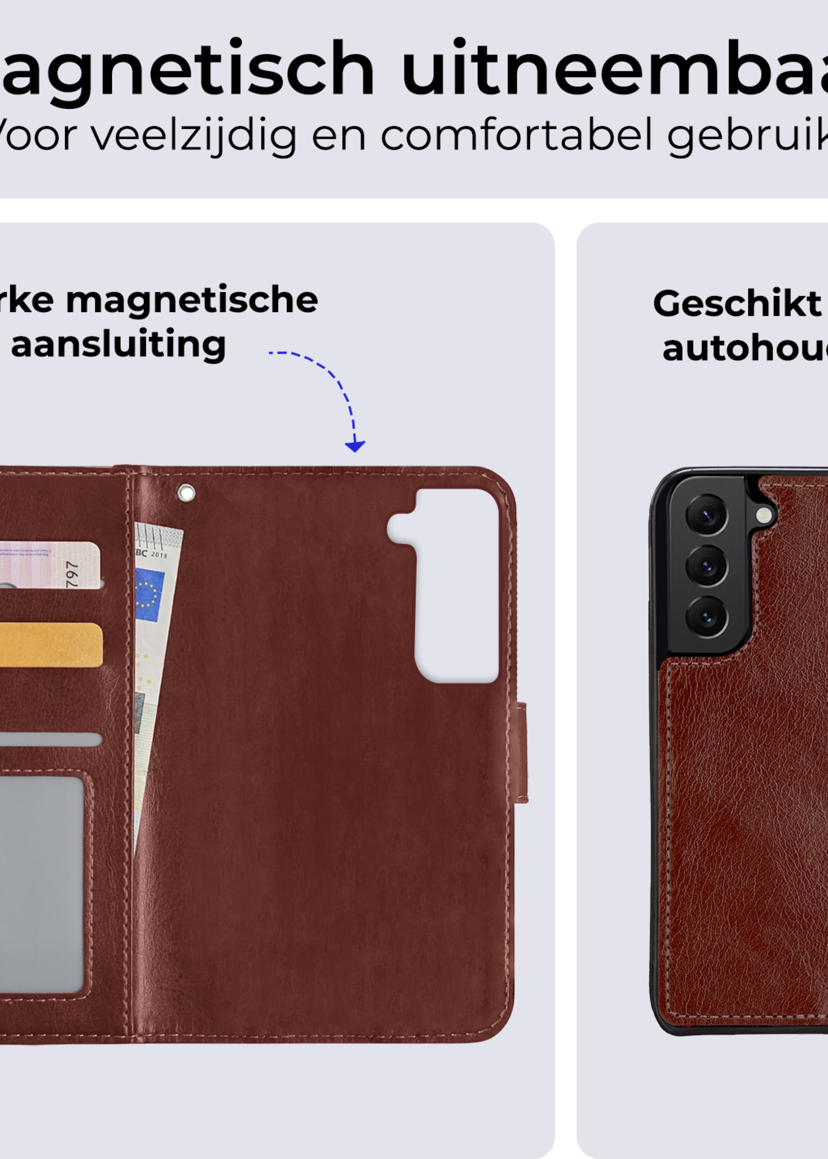 BTH Hoesje Geschikt voor <model> Hoesje Book Case Uitneembare 2-in-1 Hoes - Hoes Geschikt voor <model2> Hoes Wallet Case Pashouder Hoesje - <color>