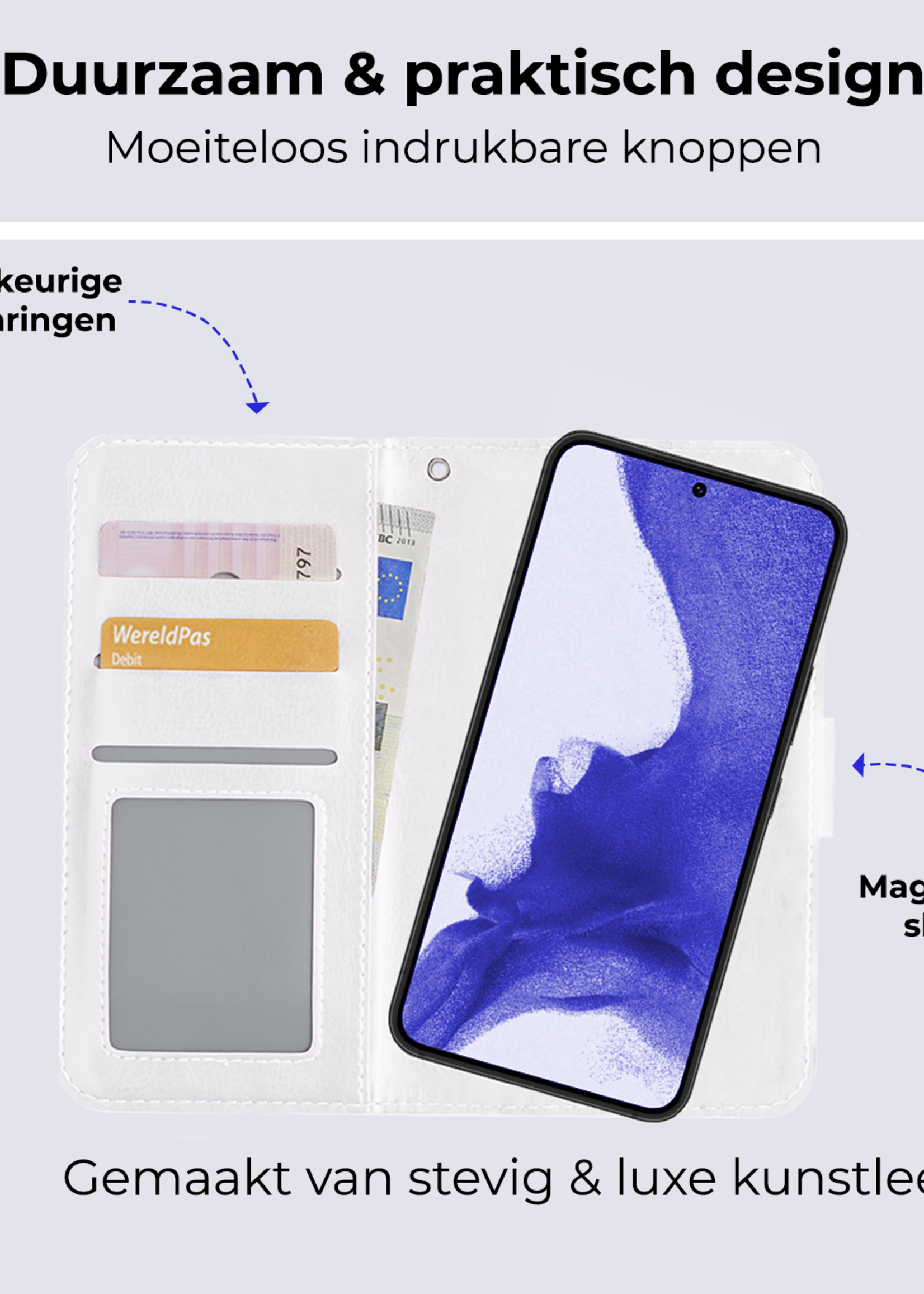 BTH Hoesje Geschikt voor <model> Hoesje Book Case Uitneembare 2-in-1 Hoes - Hoes Geschikt voor <model2> Hoes Wallet Case Pashouder Hoesje - <color>