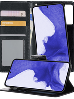 BTH BTH Samsung Galaxy S22 Plus Hoesje Bookcase Uitneembaar - Zwart