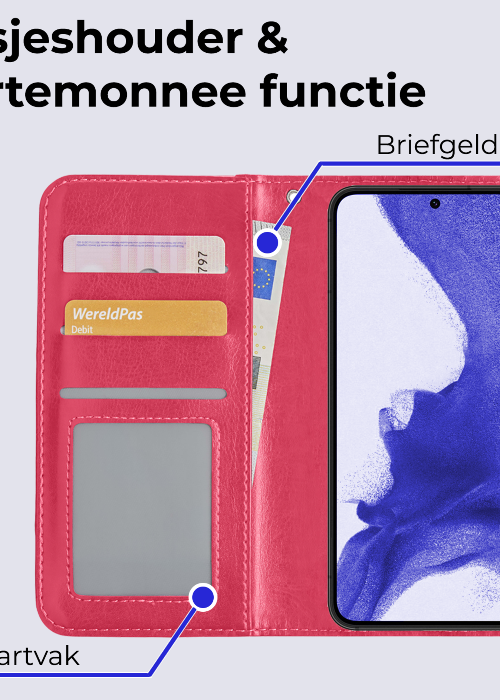 BTH Hoesje Geschikt voor <model> Hoesje Book Case Uitneembare 2-in-1 Hoes Met 2x Screenprotector - Hoes Geschikt voor <model2> Hoes Wallet Case Pashouder Hoesje - <color>