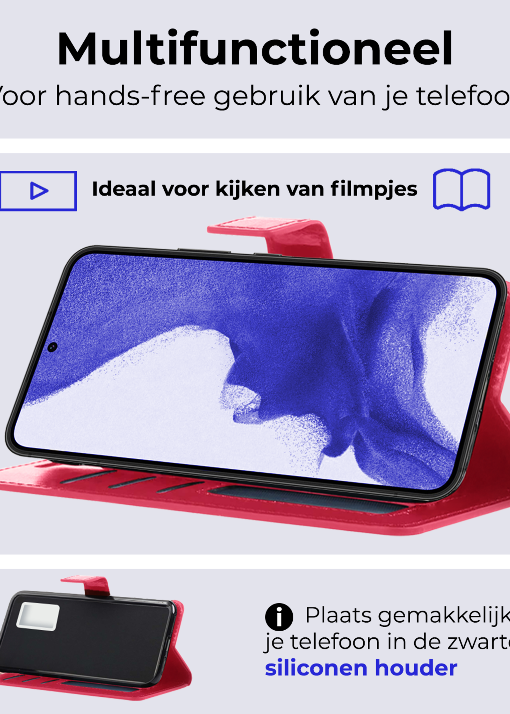 BTH Hoesje Geschikt voor <model> Hoesje Book Case Uitneembare 2-in-1 Hoes Met 2x Screenprotector - Hoes Geschikt voor <model2> Hoes Wallet Case Pashouder Hoesje - <color>