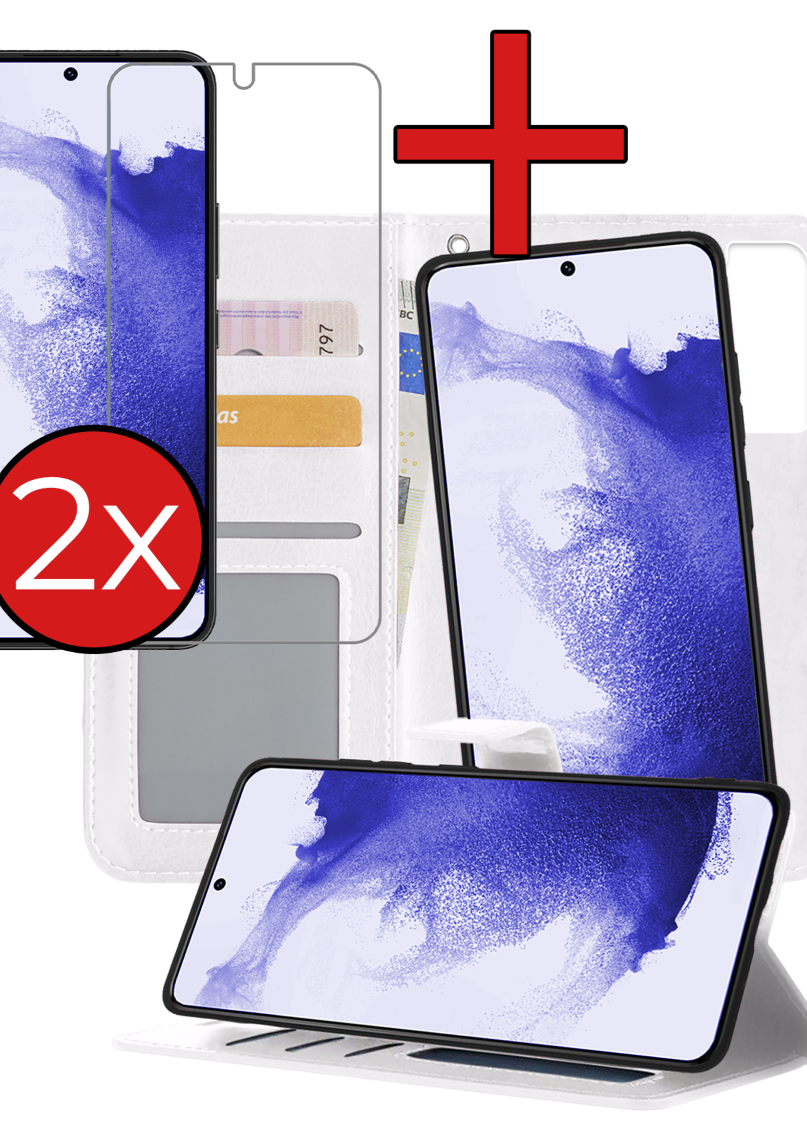 BTH Hoesje Geschikt voor <model> Hoesje Book Case Uitneembare 2-in-1 Hoes Met 2x Screenprotector - Hoes Geschikt voor <model2> Hoes Wallet Case Pashouder Hoesje - <color>