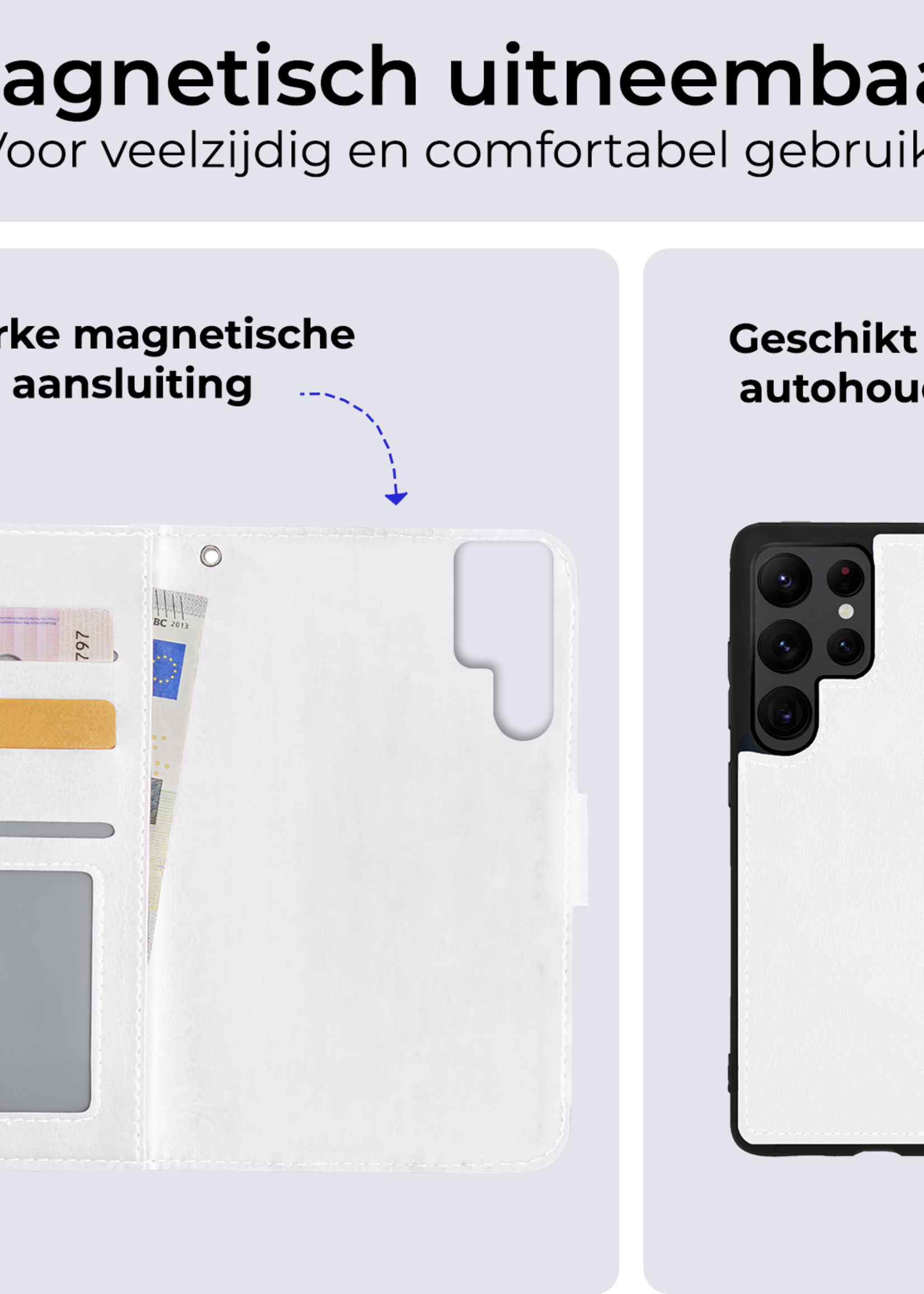 BTH Hoesje Geschikt voor <model> Hoesje Book Case Uitneembare 2-in-1 Hoes Met Screenprotector - Hoes Geschikt voor <model2> Hoes Wallet Case Pashouder Hoesje - <color>