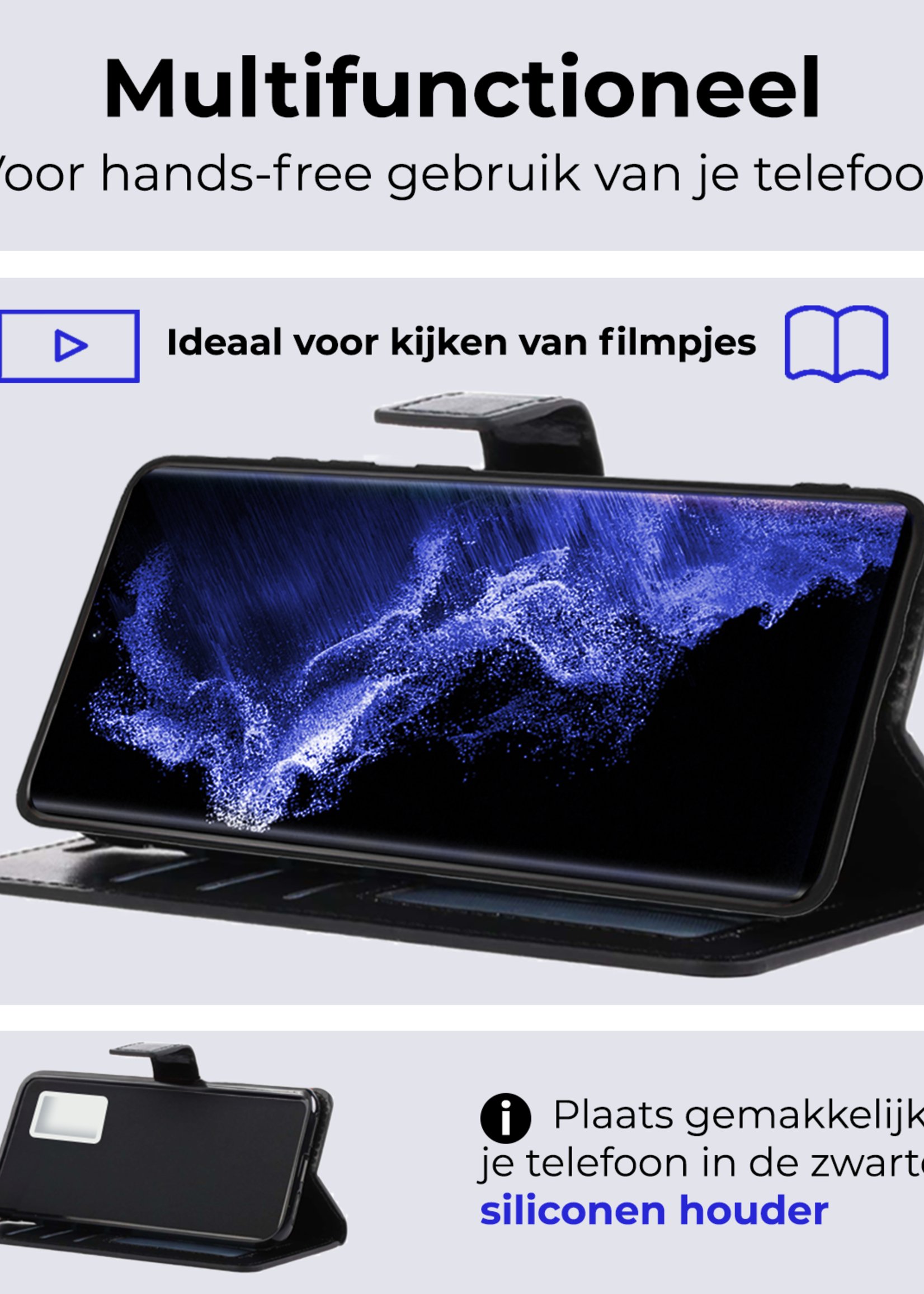 BTH Hoesje Geschikt voor <model> Hoesje Book Case Uitneembare 2-in-1 Hoes Met Screenprotector - Hoes Geschikt voor <model2> Hoes Wallet Case Pashouder Hoesje - <color>