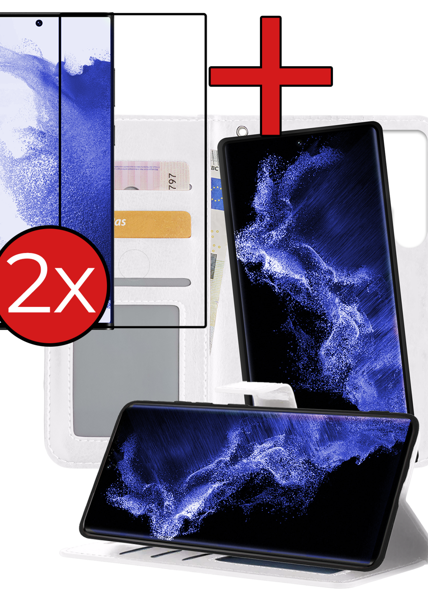 BTH Hoesje Geschikt voor <model> Hoesje Book Case Uitneembare 2-in-1 Hoes Met 2x Screenprotector - Hoes Geschikt voor <model2> Hoes Wallet Case Pashouder Hoesje - <color>