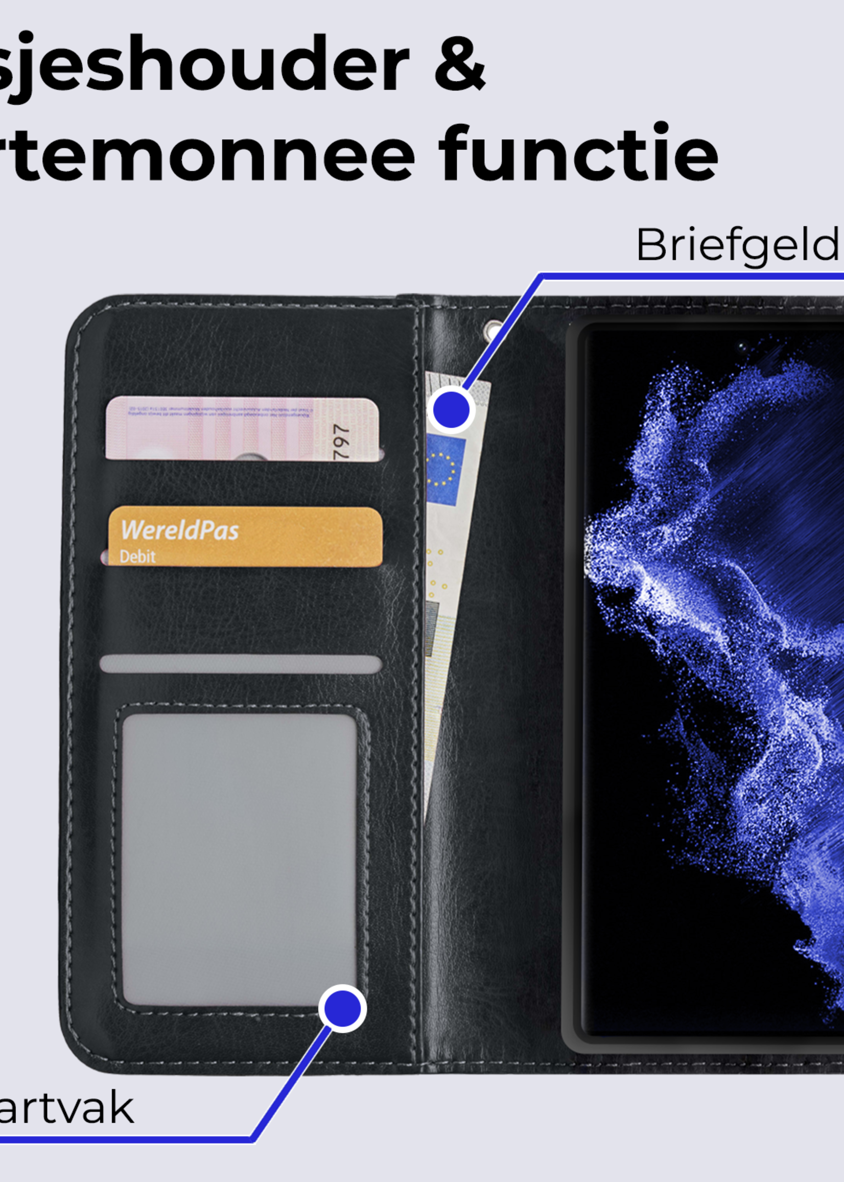 BTH Hoesje Geschikt voor <model> Hoesje Book Case Uitneembare 2-in-1 Hoes Met 2x Screenprotector - Hoes Geschikt voor <model2> Hoes Wallet Case Pashouder Hoesje - <color>