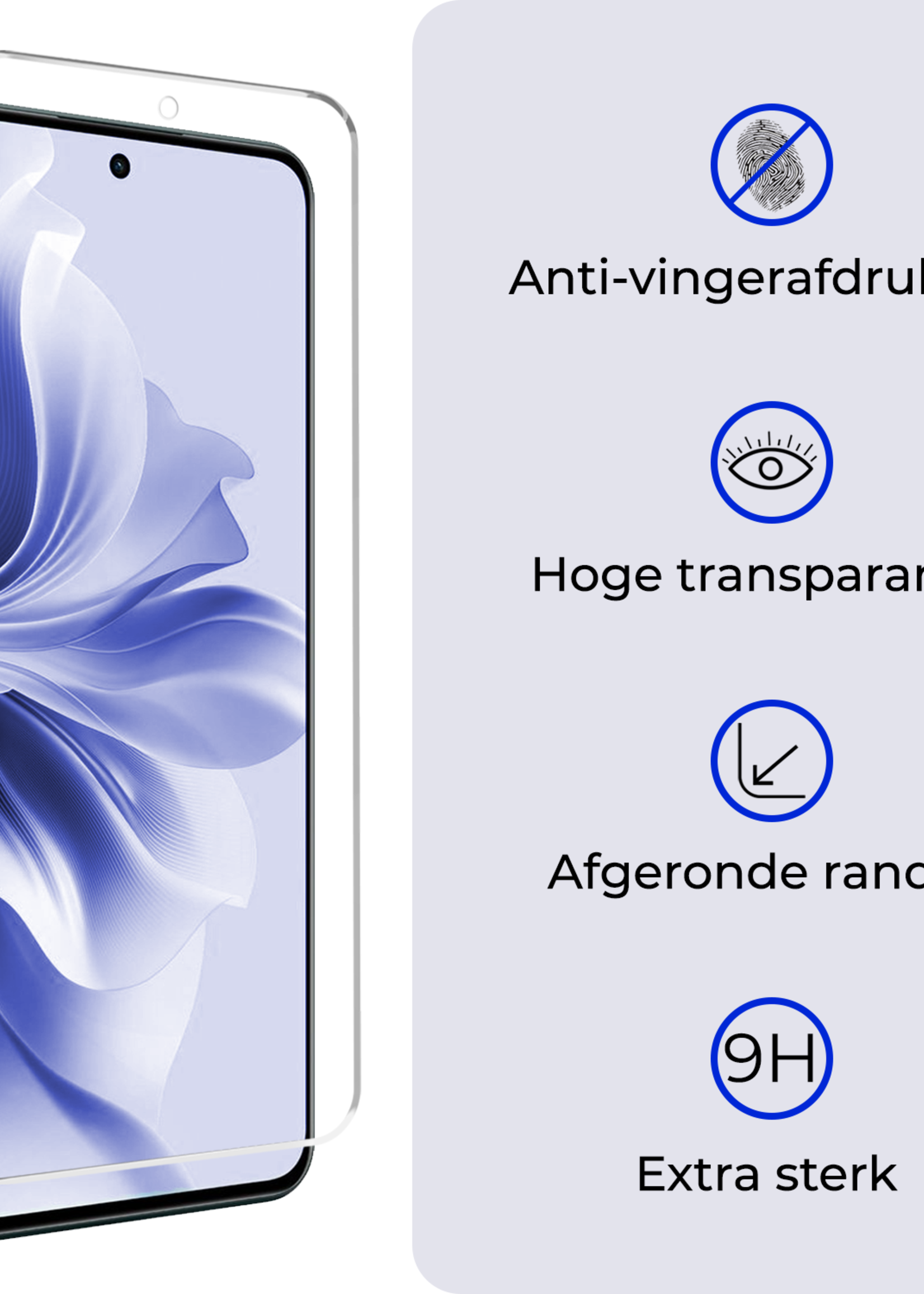 BTH Screenprotector Geschikt voor Oppo Reno11 F Screenprotector Glas Gehard Tempered Glass - Screenprotector Geschikt voor Oppo Reno11 F Screen Protector Screen Cover
