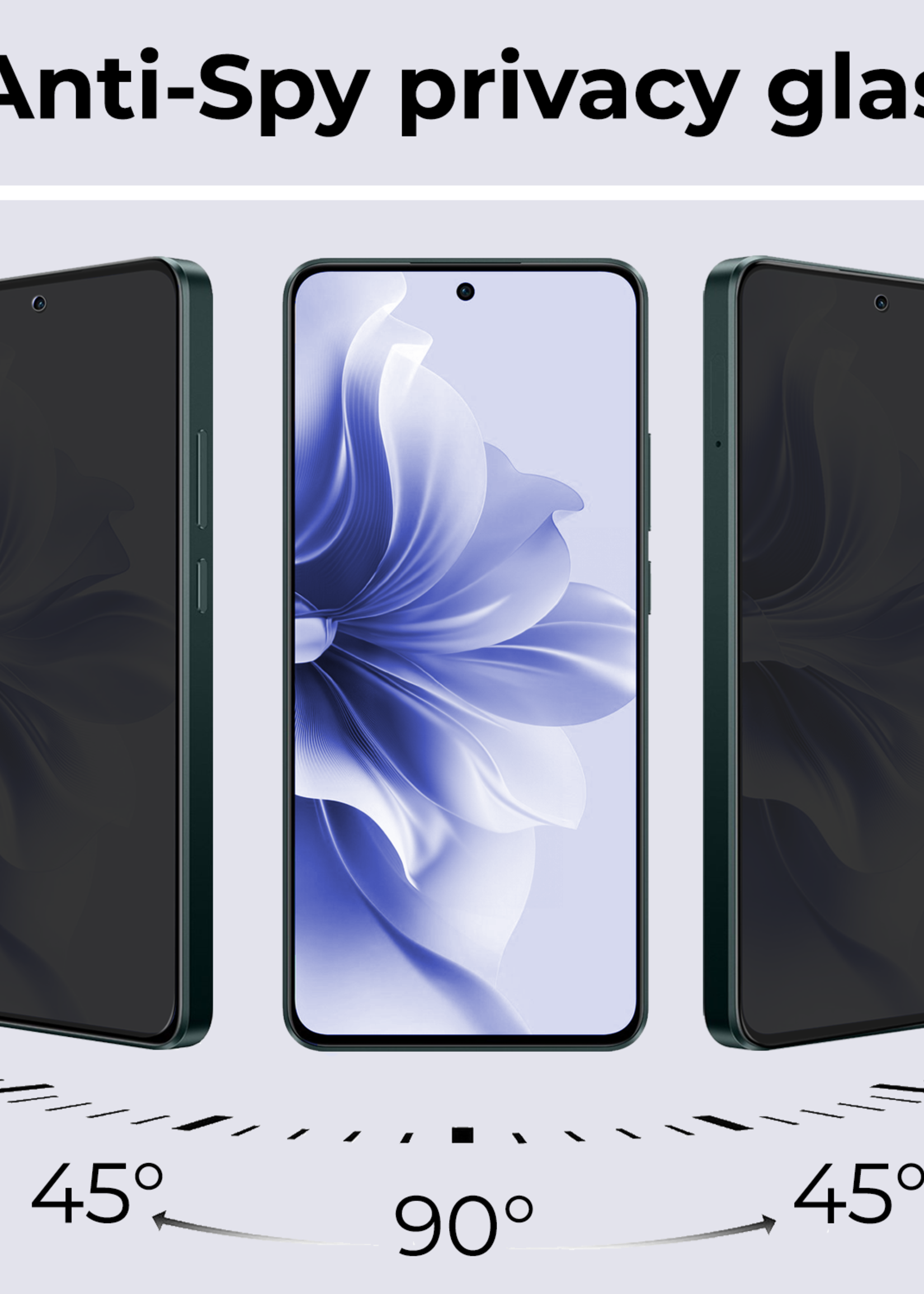 BTH Screenprotector Geschikt voor Oppo Reno11 F Screenprotector Privacy Glas Gehard Full Cover - Screenprotector Geschikt voor Oppo Reno11 F Screenprotector Privacy Tempered Glass
