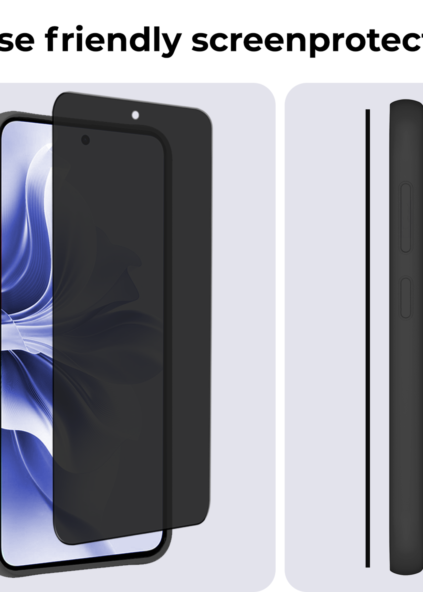BTH Screenprotector Geschikt voor Oppo Reno11 F Screenprotector Privacy Glas Gehard Full Cover - Screenprotector Geschikt voor Oppo Reno11 F Screenprotector Privacy Tempered Glass