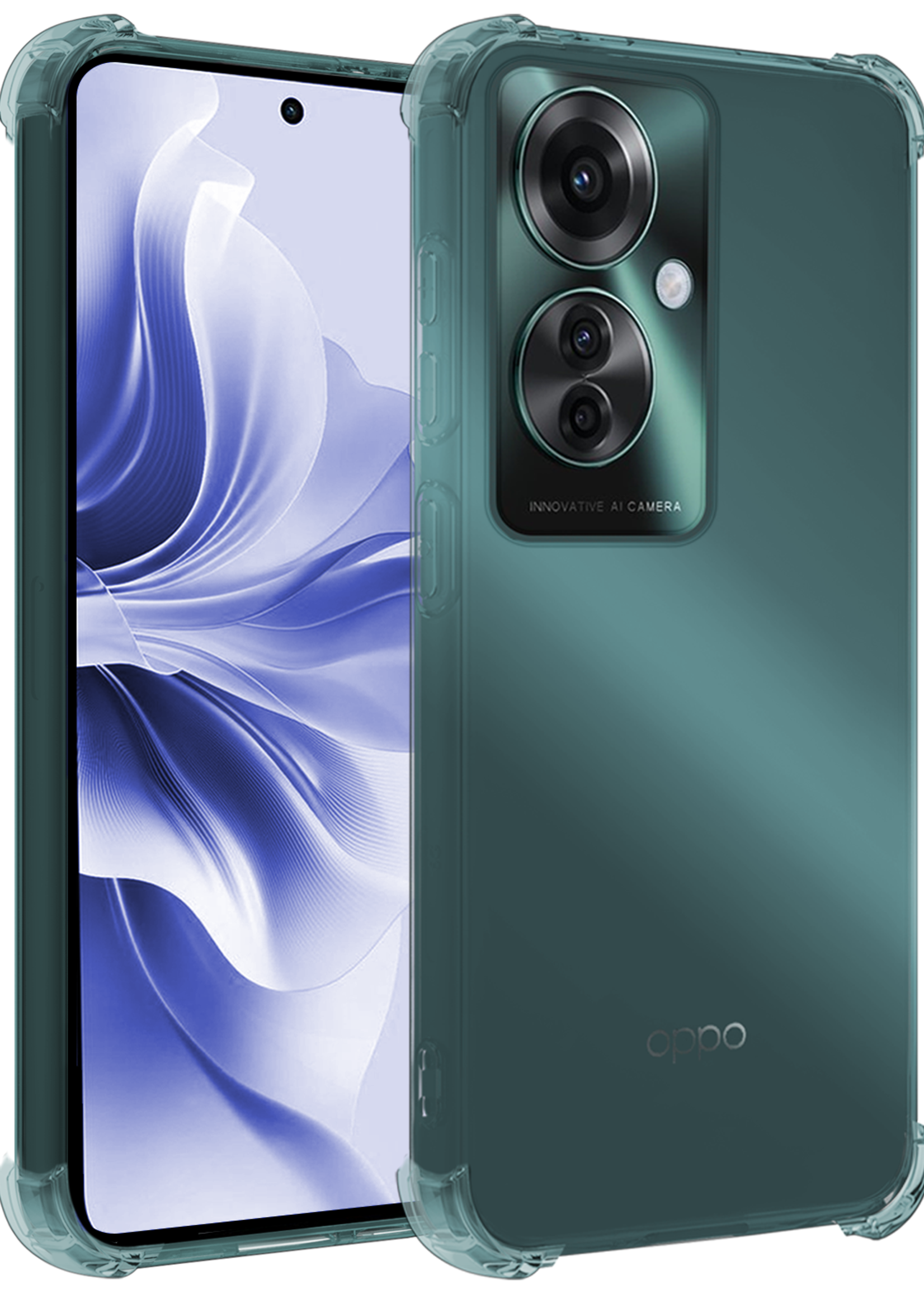 BTH Hoesje Geschikt voor Oppo Reno11 F Hoesje Siliconen Shock Proof Case Hoes - Hoes Geschikt voor Oppo Reno11 F Hoes Cover Case Shockproof - Transparant