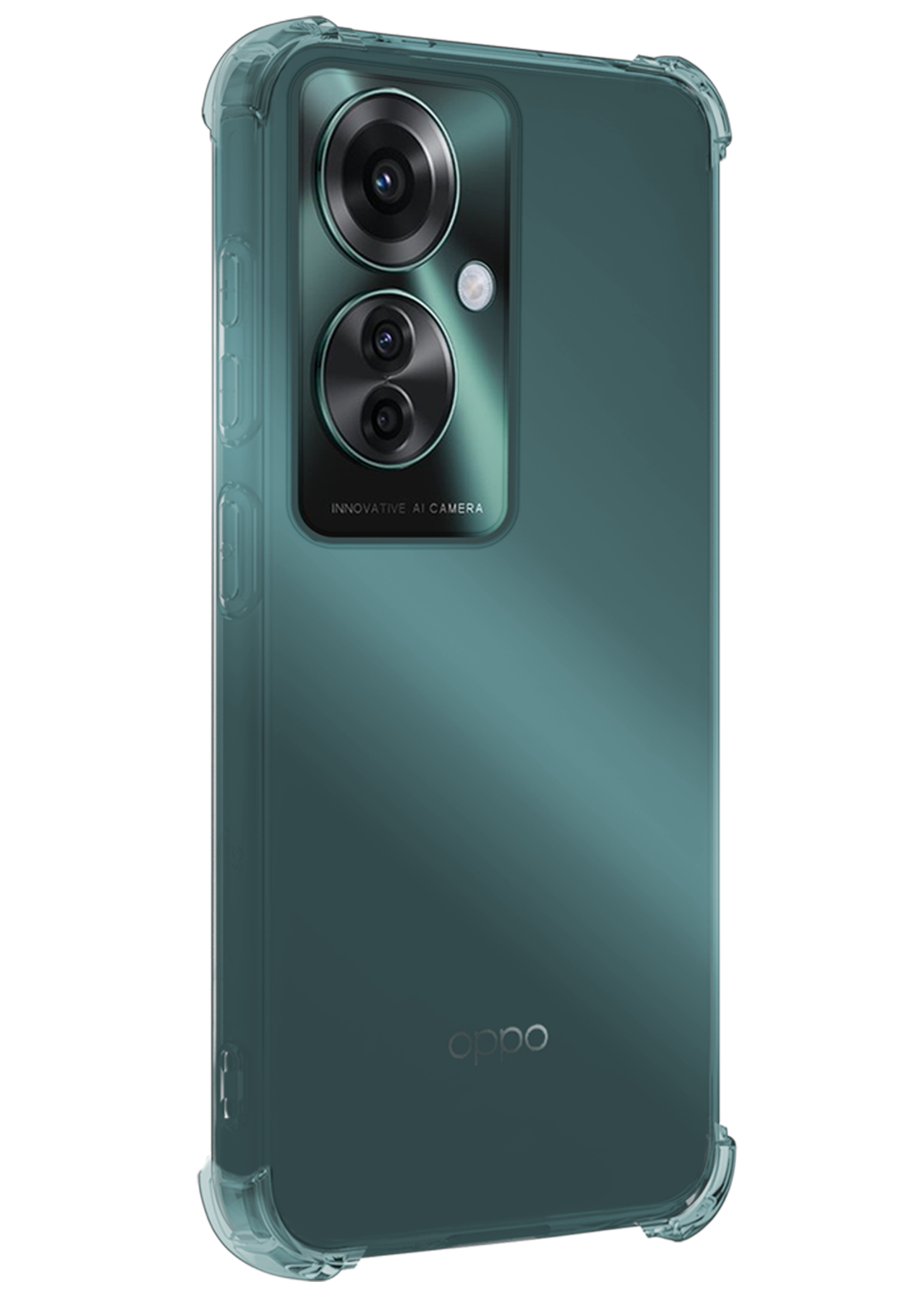 BTH Hoesje Geschikt voor Oppo Reno11 F Hoesje Siliconen Shock Proof Case Hoes Met 2x Screenprotector - Hoes Geschikt voor Oppo Reno11 F Hoes Cover Case Shockproof - Transparant