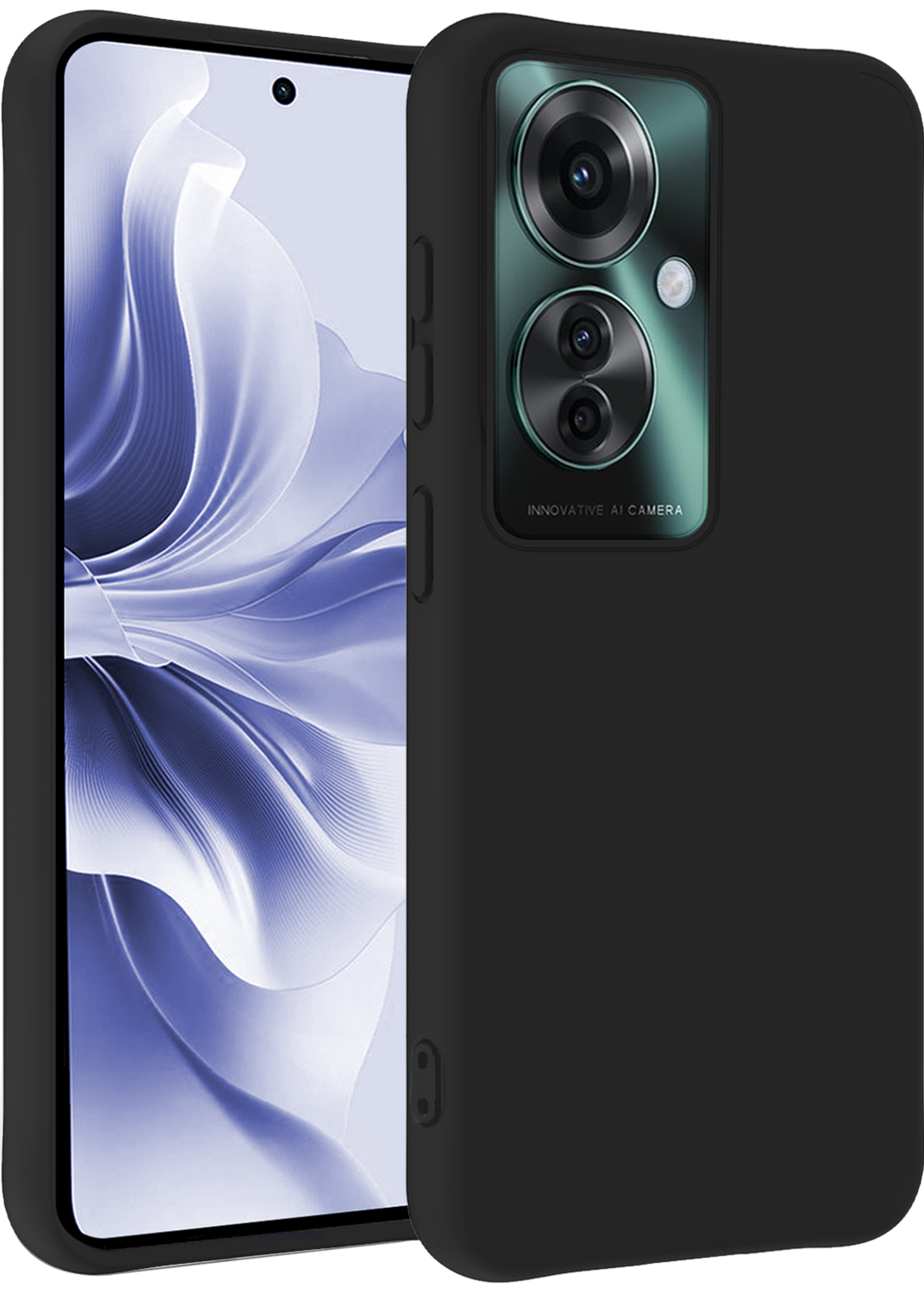 BTH Hoesje Geschikt voor Oppo Reno11 F Hoesje Siliconen Case Hoes - Hoes Geschikt voor Oppo Reno11 F Hoes Cover Case - Zwart