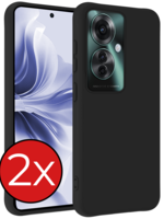 BTH BTH Oppo Reno11 F Hoesje Siliconen - Zwart - 2 PACK