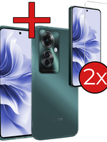 BTH BTH Oppo Reno11 F Hoesje Siliconen Met 2x Screenprotector - Transparant