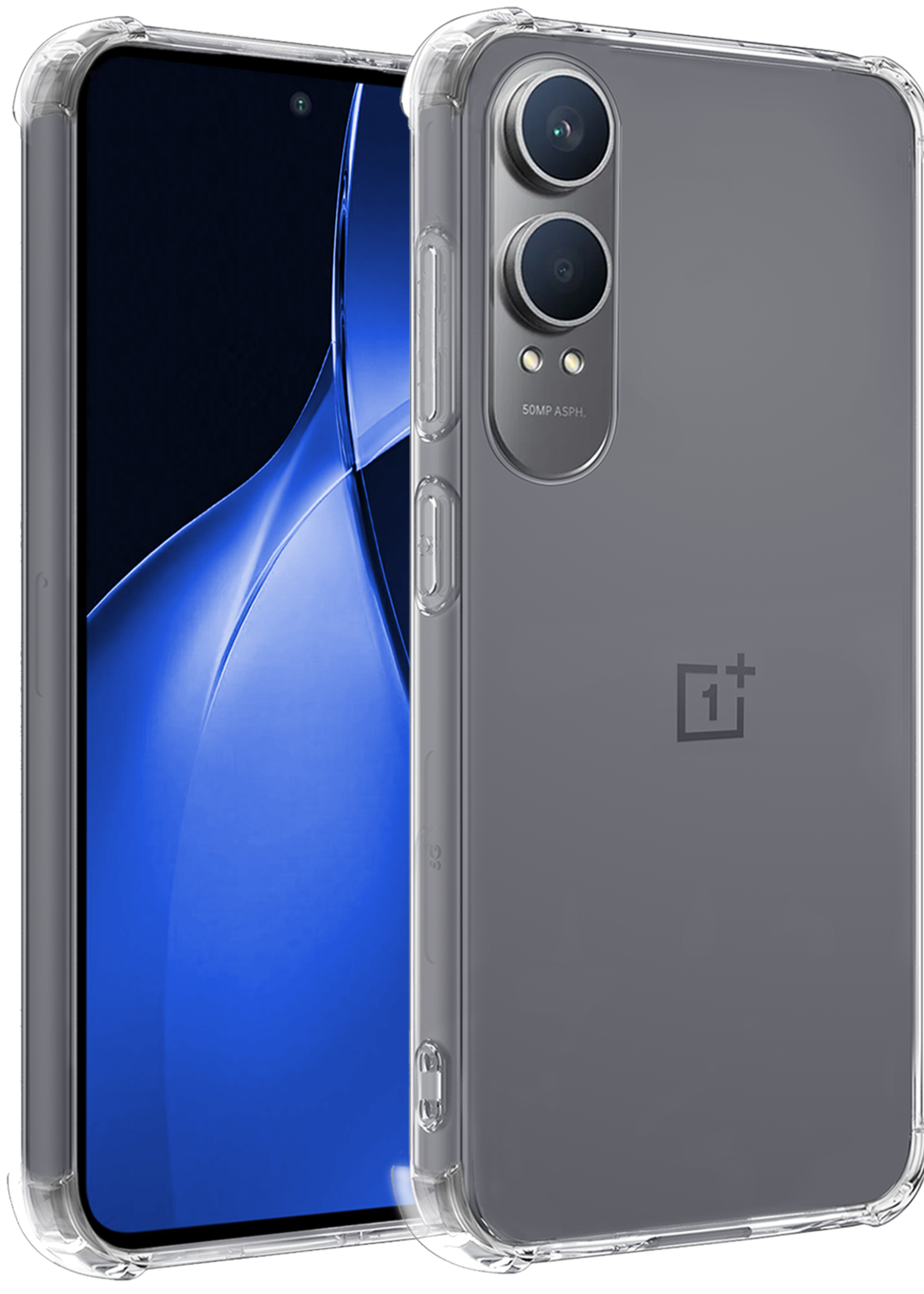 BTH Hoesje Geschikt voor OnePlus Nord CE4 Lite Hoesje Siliconen Shock Proof Case Hoes - Hoes Geschikt voor OnePlus Nord CE4 Lite Hoes Cover Case Shockproof - Transparant