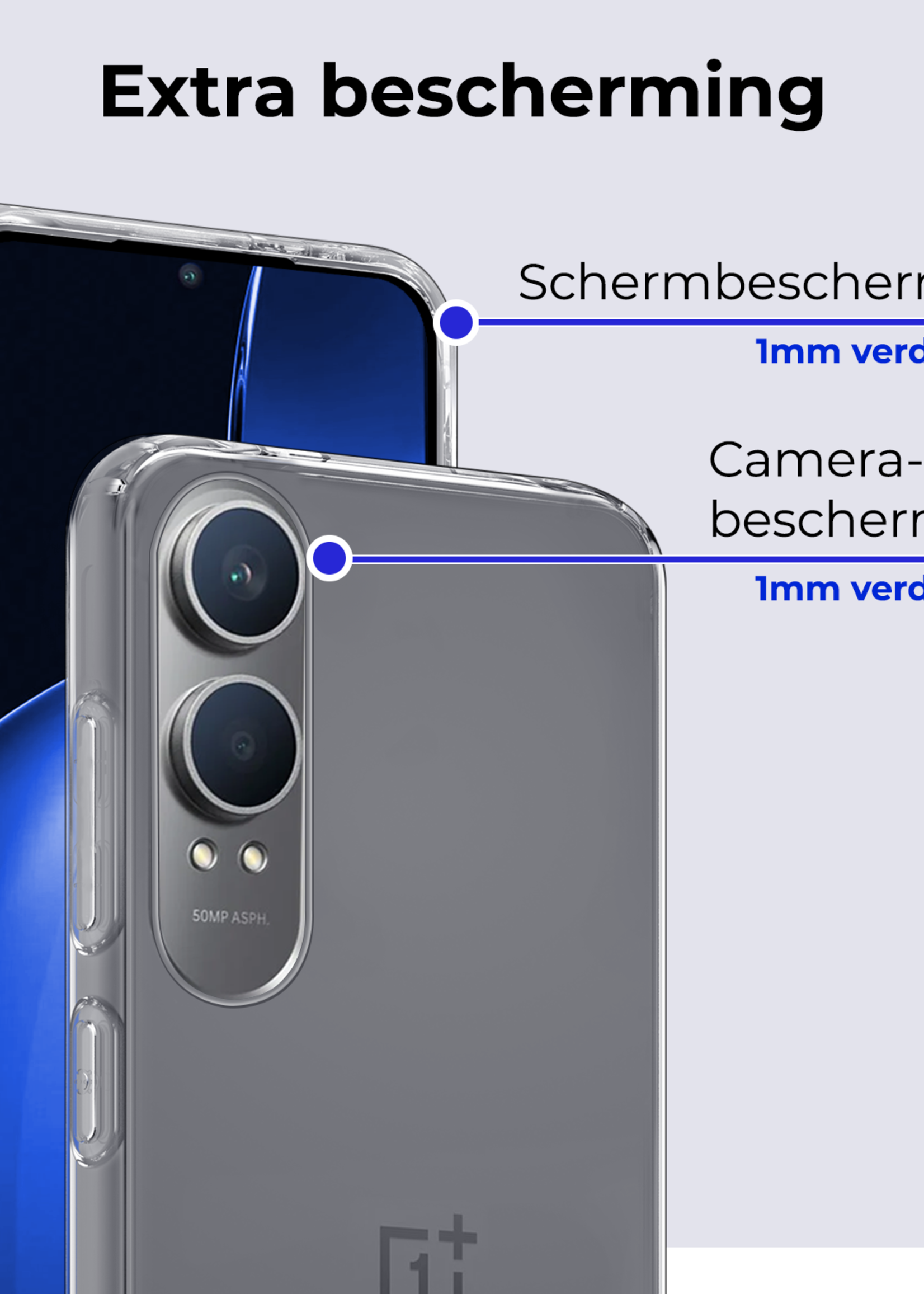 BTH Hoesje Geschikt voor OnePlus Nord CE4 Lite Hoesje Siliconen Case Hoes - Hoes Geschikt voor OnePlus Nord CE4 Lite Hoes Cover Case - Transparant