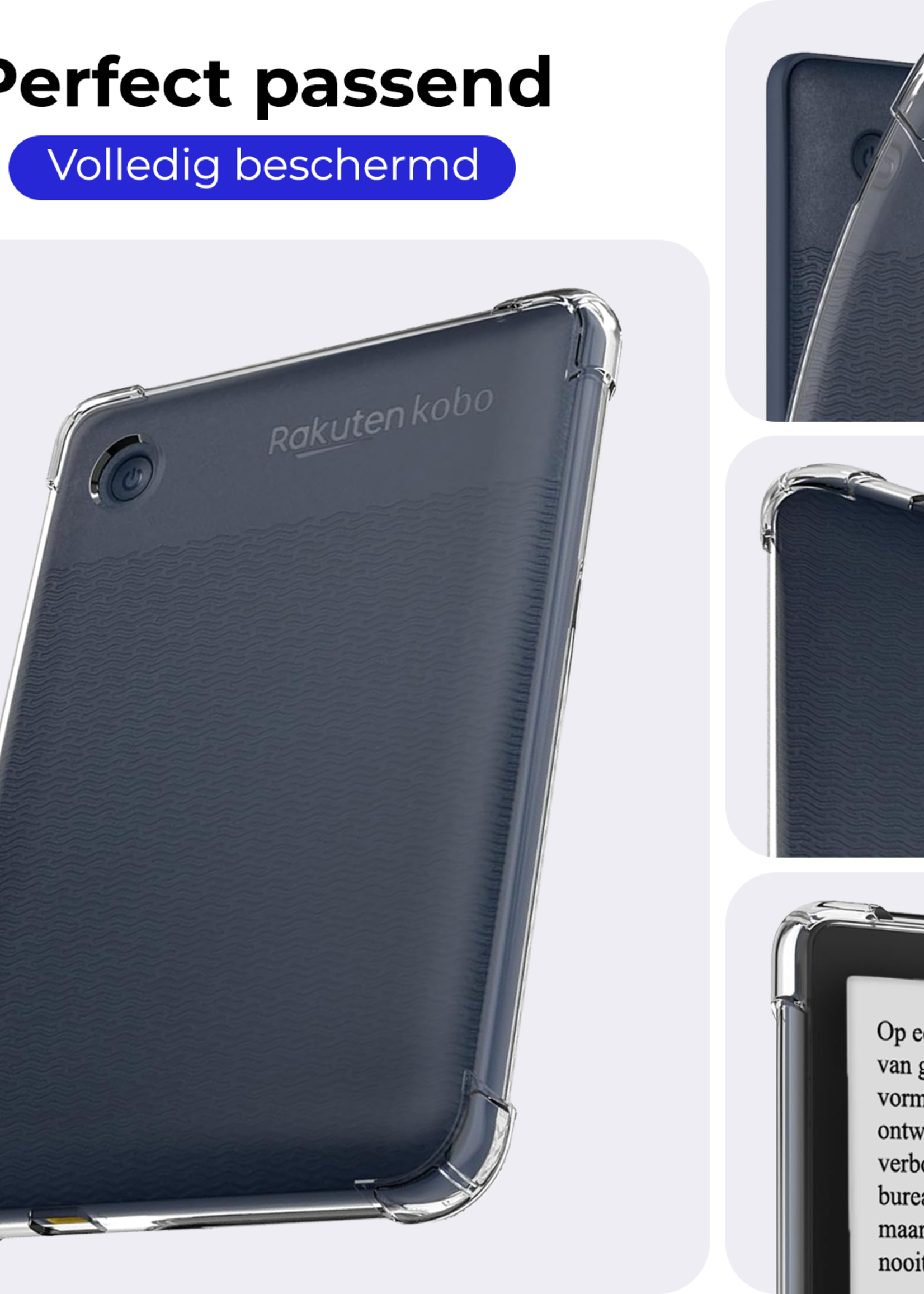 BTH Hoes Geschikt voor Kobo Clara BW Hoesje Siliconen Case Hoes Back Cover Met Screenprotector - Transparant