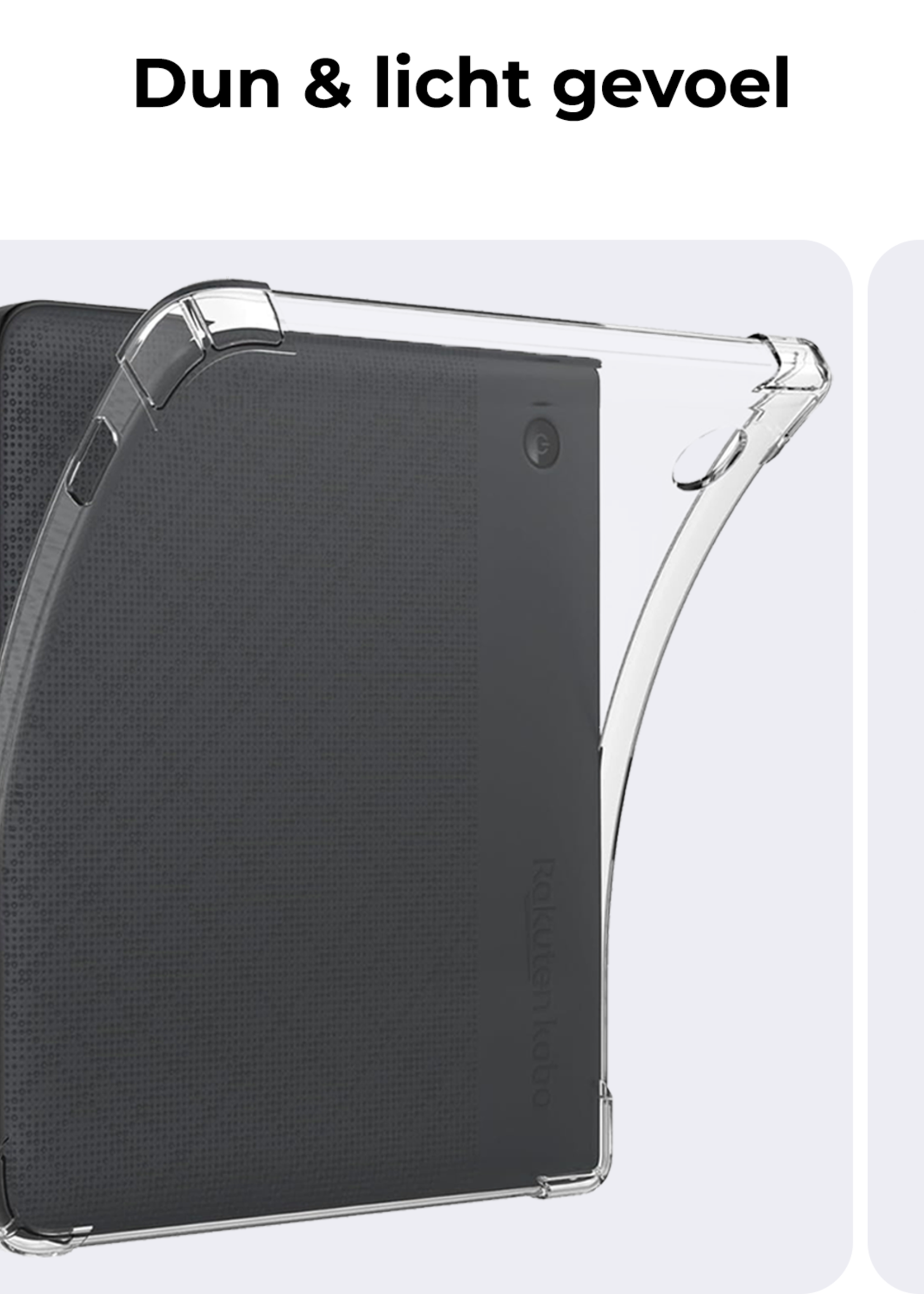 BTH Hoes Geschikt voor Kobo Libra Colour Hoesje Siliconen Case Hoes Back Cover Met Screenprotector - Transparant