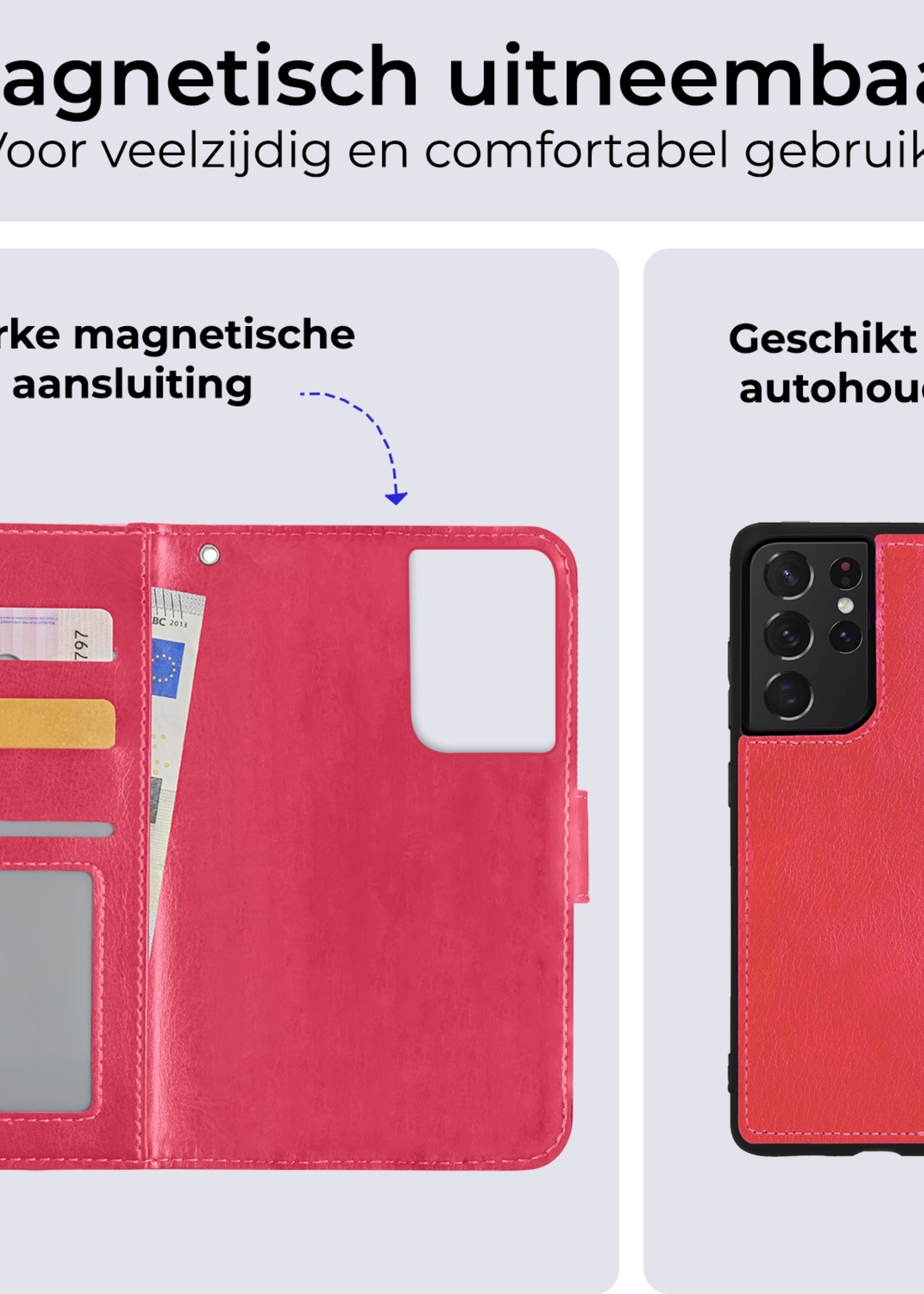 BTH Hoesje Geschikt voor <model> Hoesje Book Case Uitneembare 2-in-1 Hoes - Hoes Geschikt voor <model2> Hoes Wallet Case Pashouder Hoesje - <color>