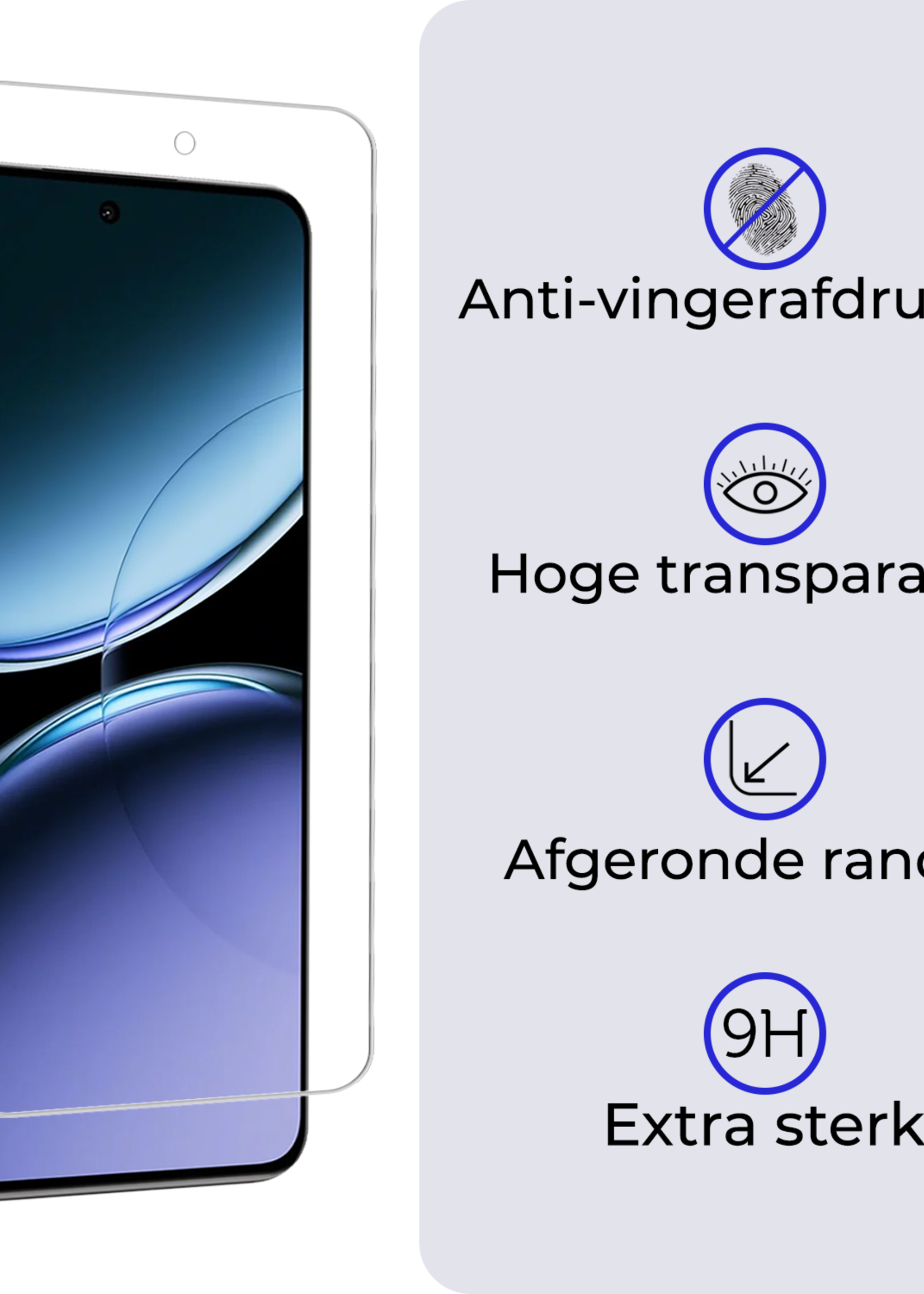 BTH Screenprotector Geschikt voor OnePlus Nord 4 Screenprotector Glas Gehard Tempered Glass - Screenprotector Geschikt voor OnePlus Nord 4 Screen Protector Screen Cover - 3 PACK