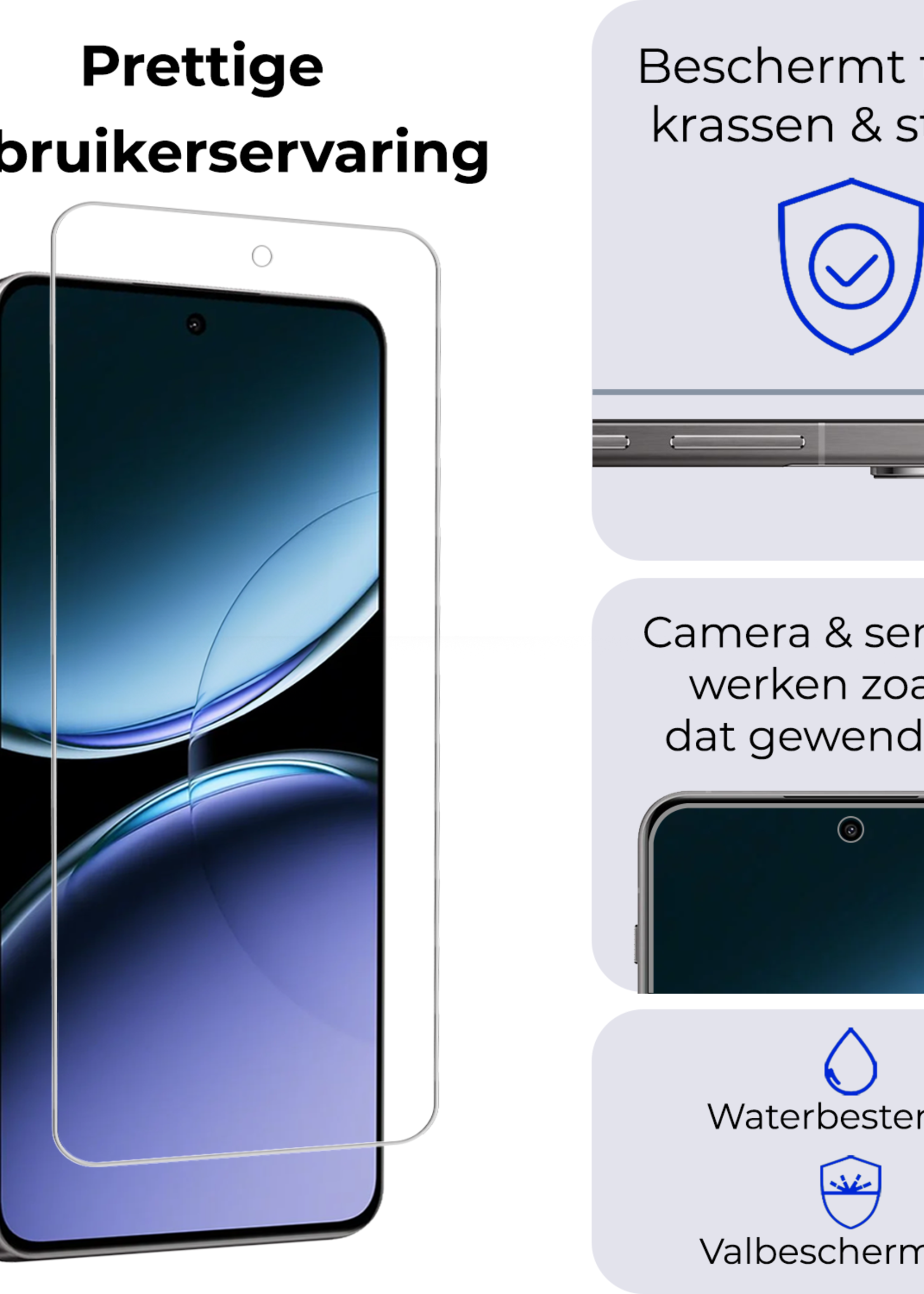 BTH Screenprotector Geschikt voor OnePlus Nord 4 Screenprotector Glas Gehard Tempered Glass - Screenprotector Geschikt voor OnePlus Nord 4 Screen Protector Screen Cover - 3 PACK