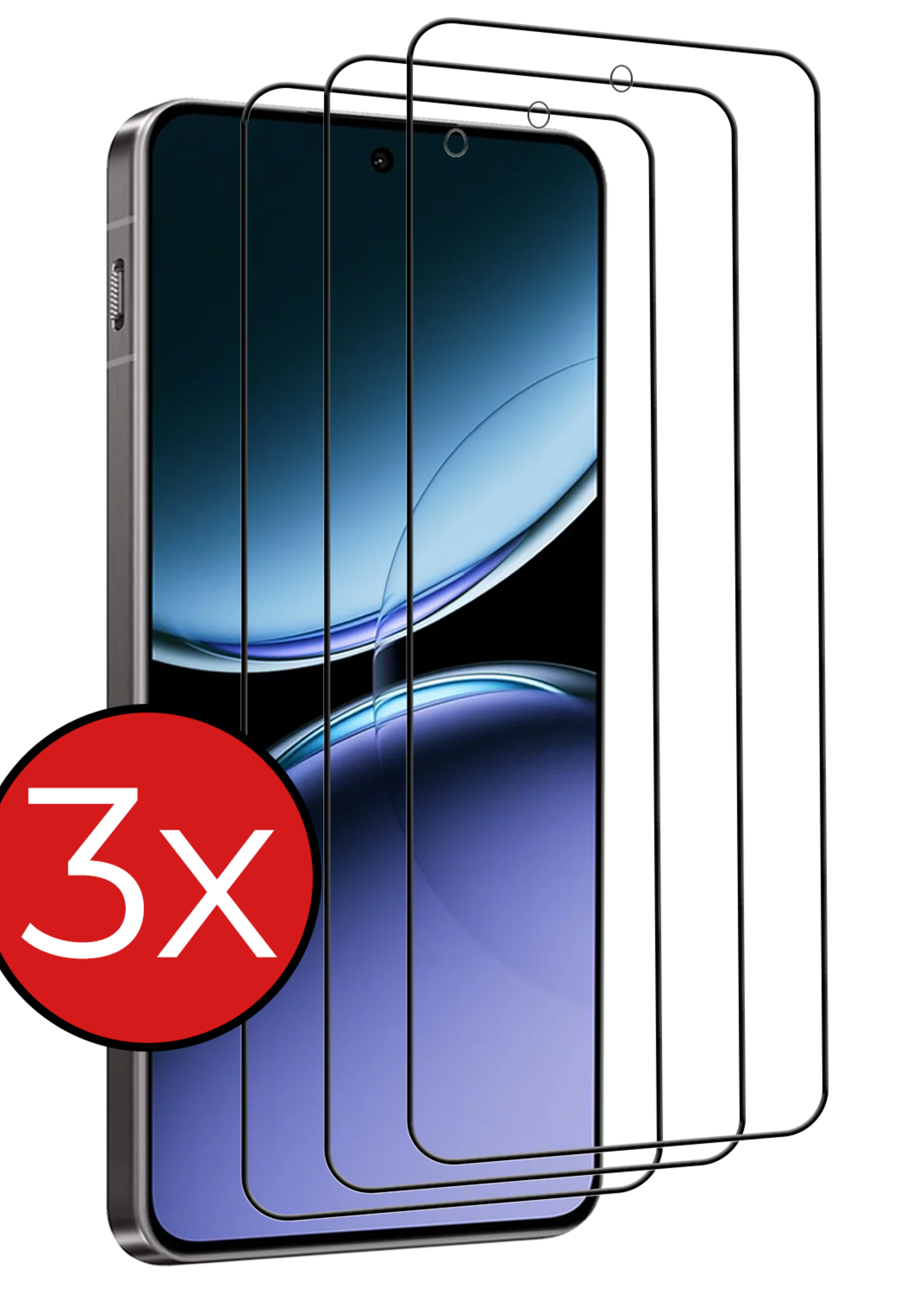 BTH Screenprotector Geschikt voor OnePlus Nord 4 Screenprotector Glas Gehard Tempered Glass Full Cover - Screenprotector Geschikt voor OnePlus Nord 4 Screen Protector Screen Cover - 3 PACK