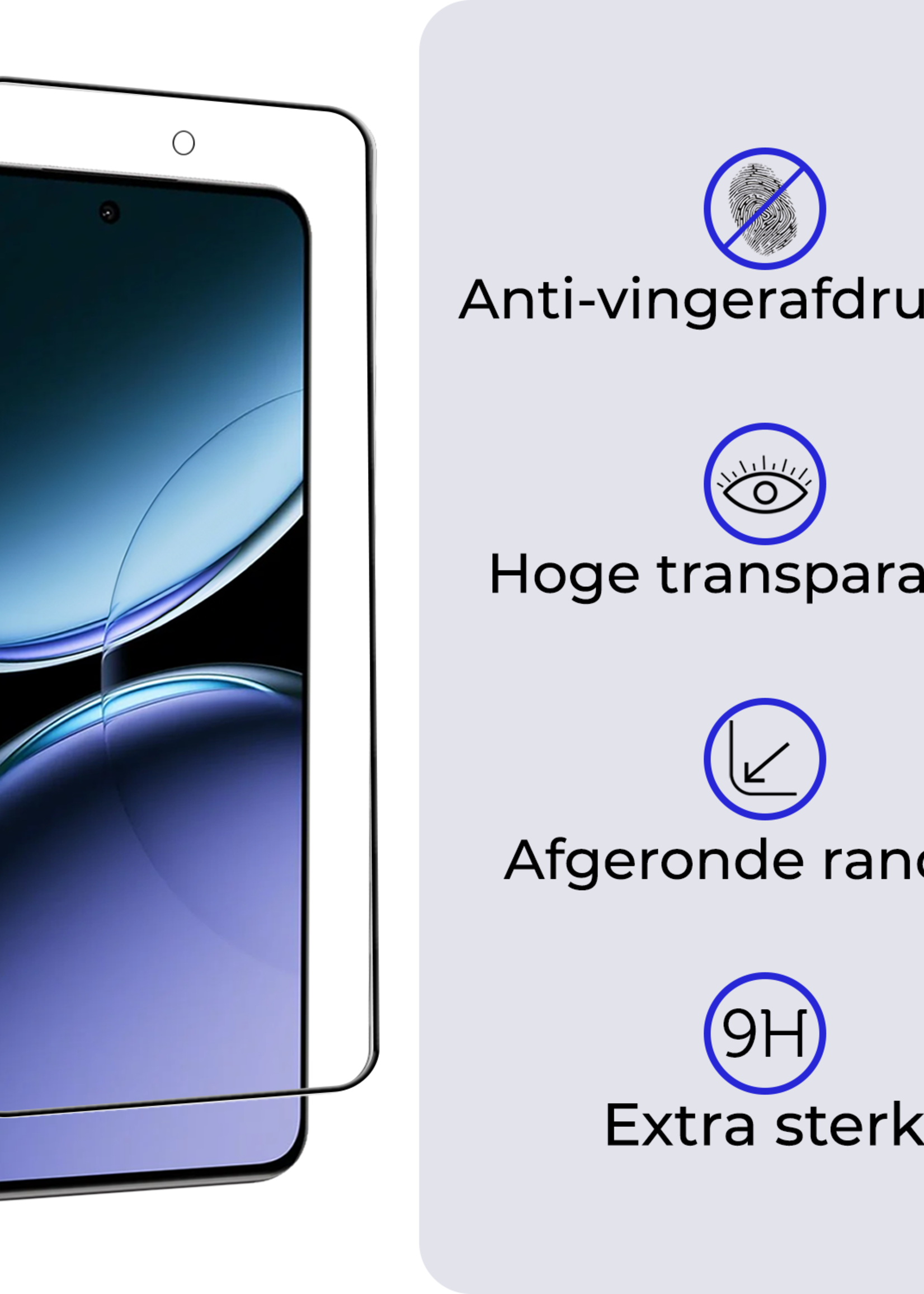 BTH Screenprotector Geschikt voor OnePlus Nord 4 Screenprotector Glas Gehard Tempered Glass Full Cover - Screenprotector Geschikt voor OnePlus Nord 4 Screen Protector Screen Cover - 3 PACK
