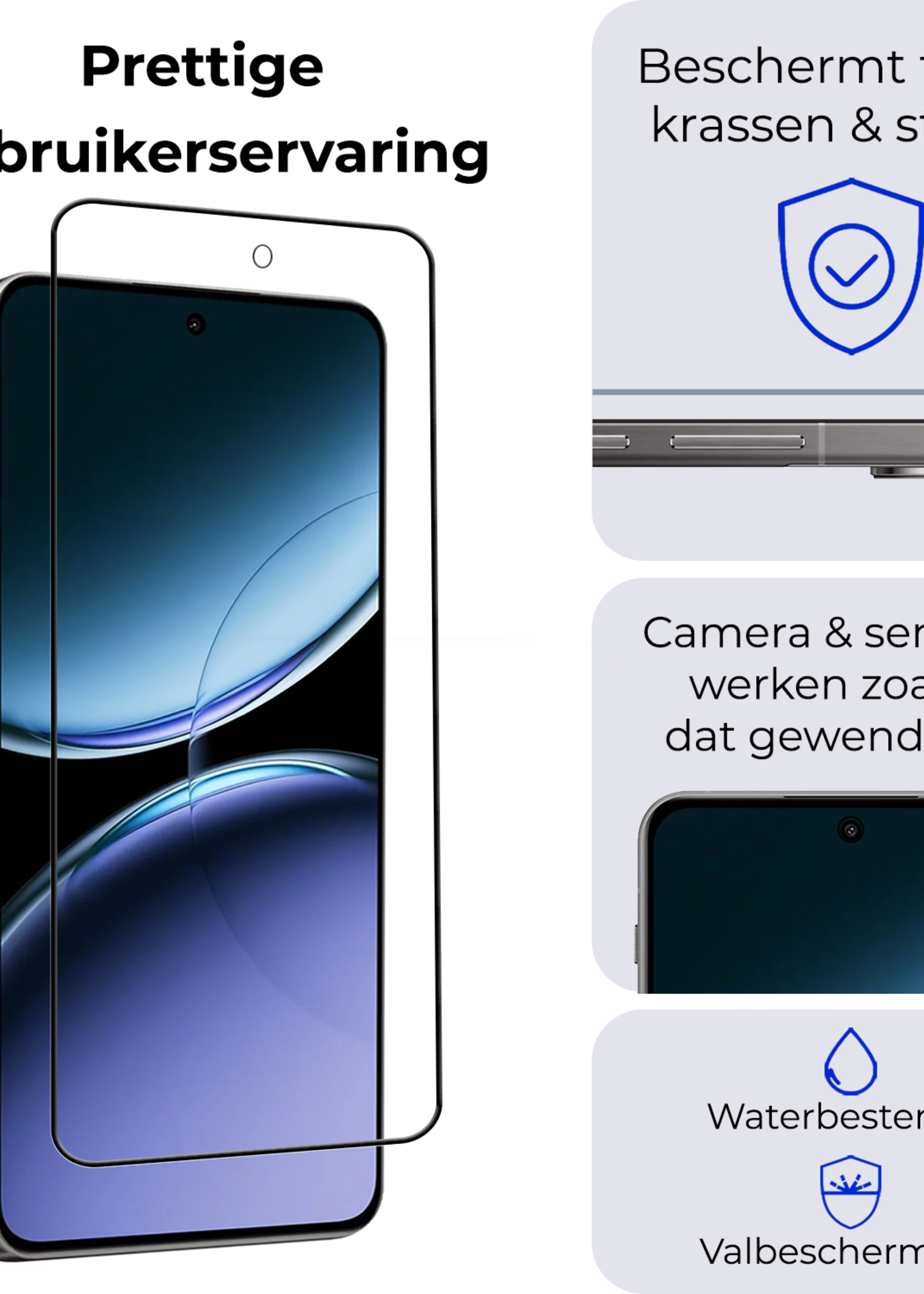 BTH Screenprotector Geschikt voor OnePlus Nord 4 Screenprotector Glas Gehard Tempered Glass Full Cover - Screenprotector Geschikt voor OnePlus Nord 4 Screen Protector Screen Cover - 3 PACK