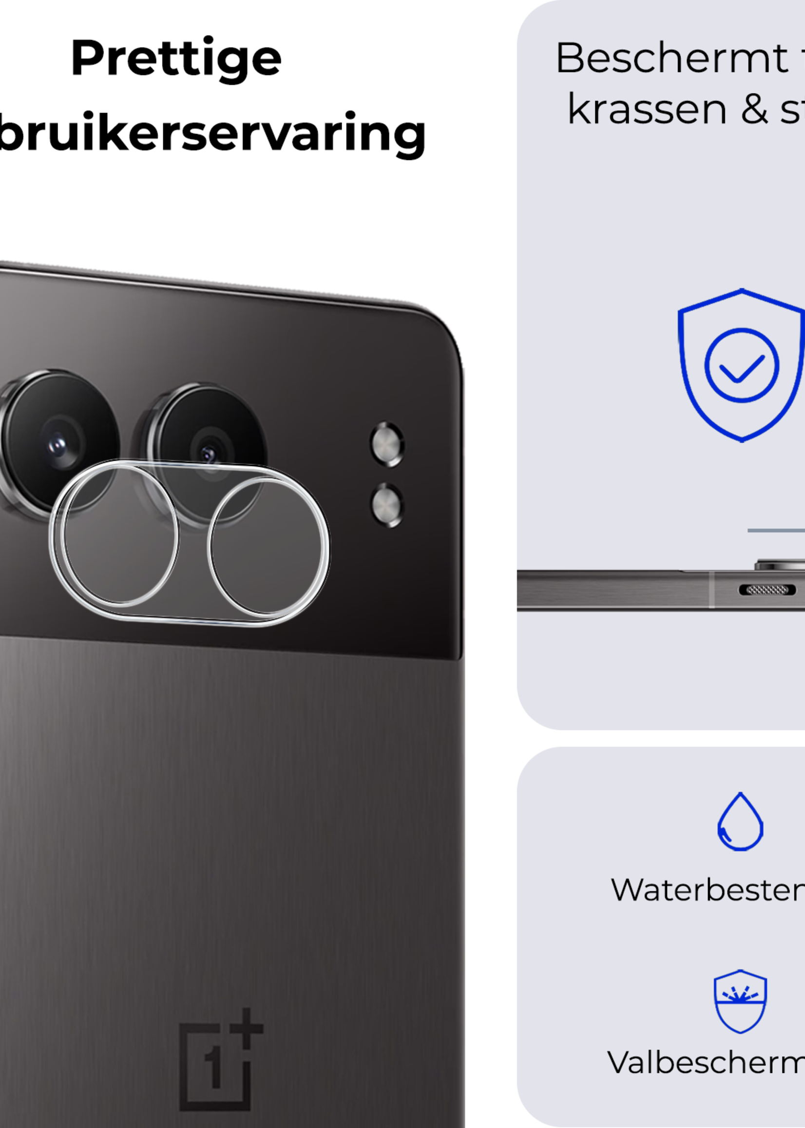 BTH Screenprotector Geschikt voor OnePlus Nord 4 Camera Lens Screenprotector Glas - Screenprotector Geschikt voor OnePlus Nord 4 Screenprotector Camera Protector Gehard Glas - 2 PACK